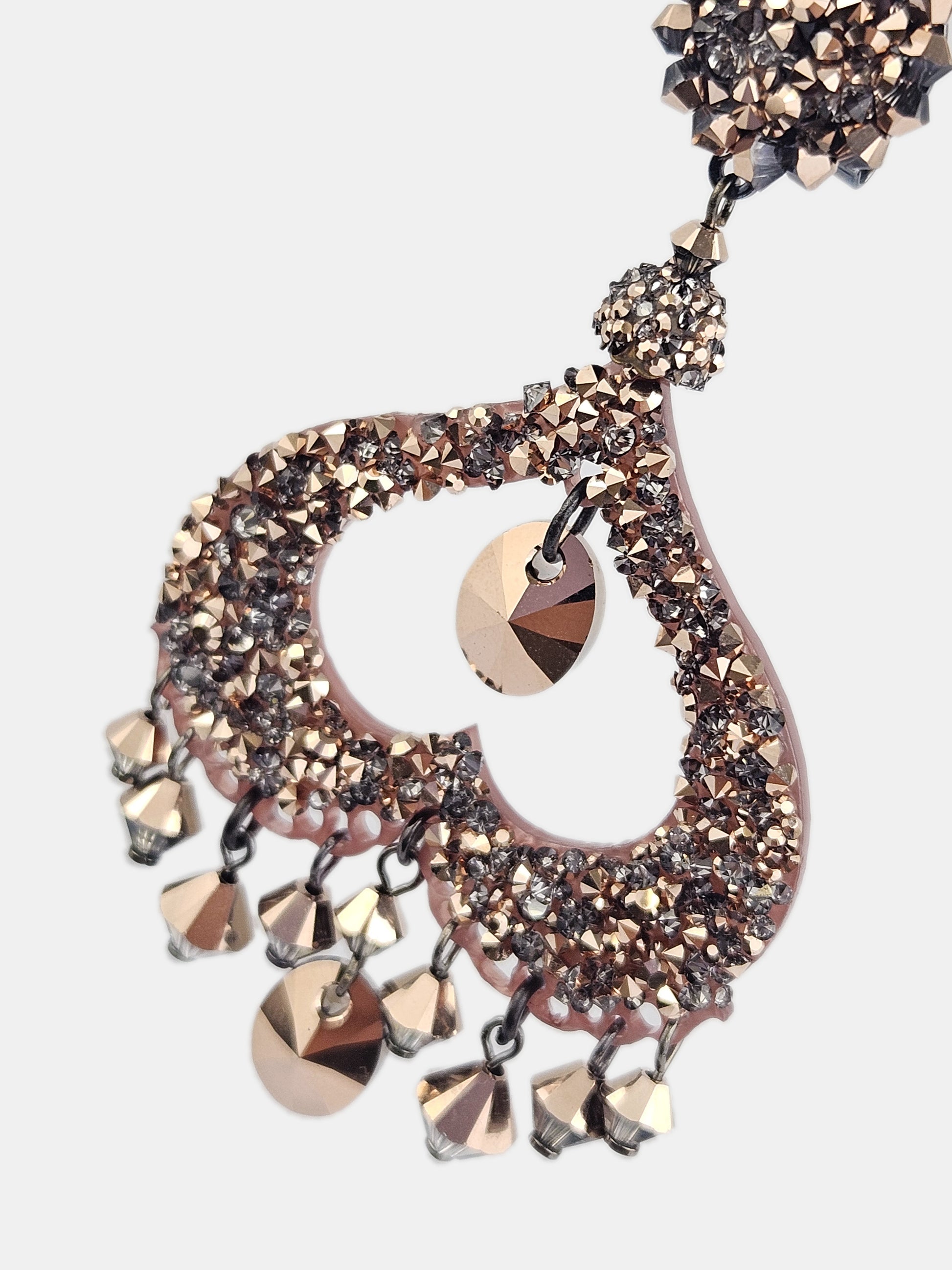 Swarovski bronze party earring 