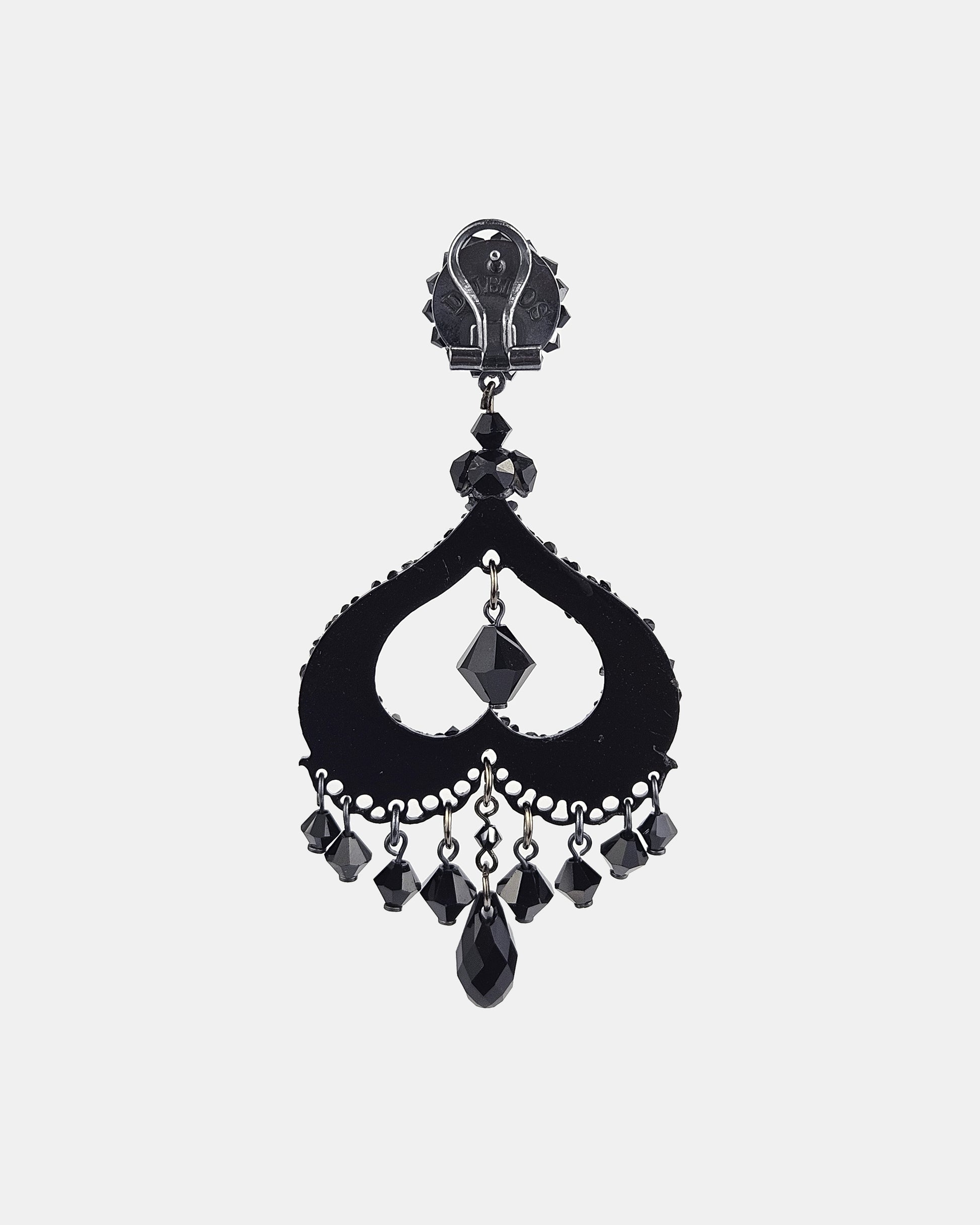 Black Swarovski Spades pendant