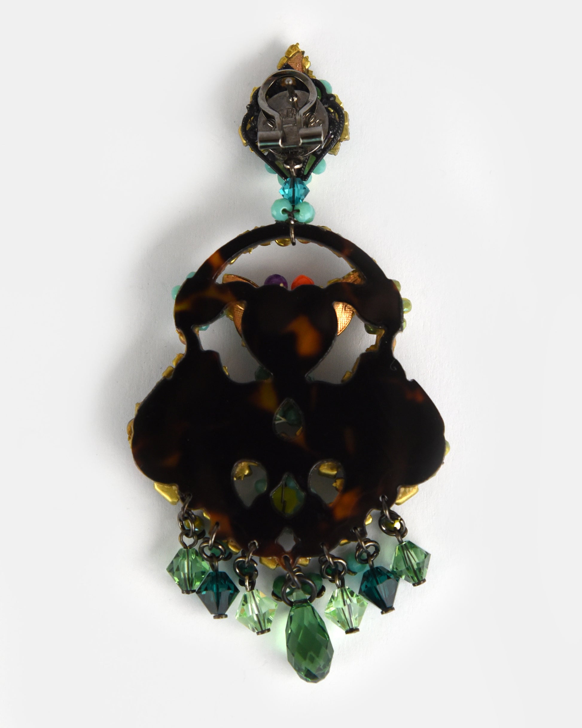 Dublos earrings with green Swarovski