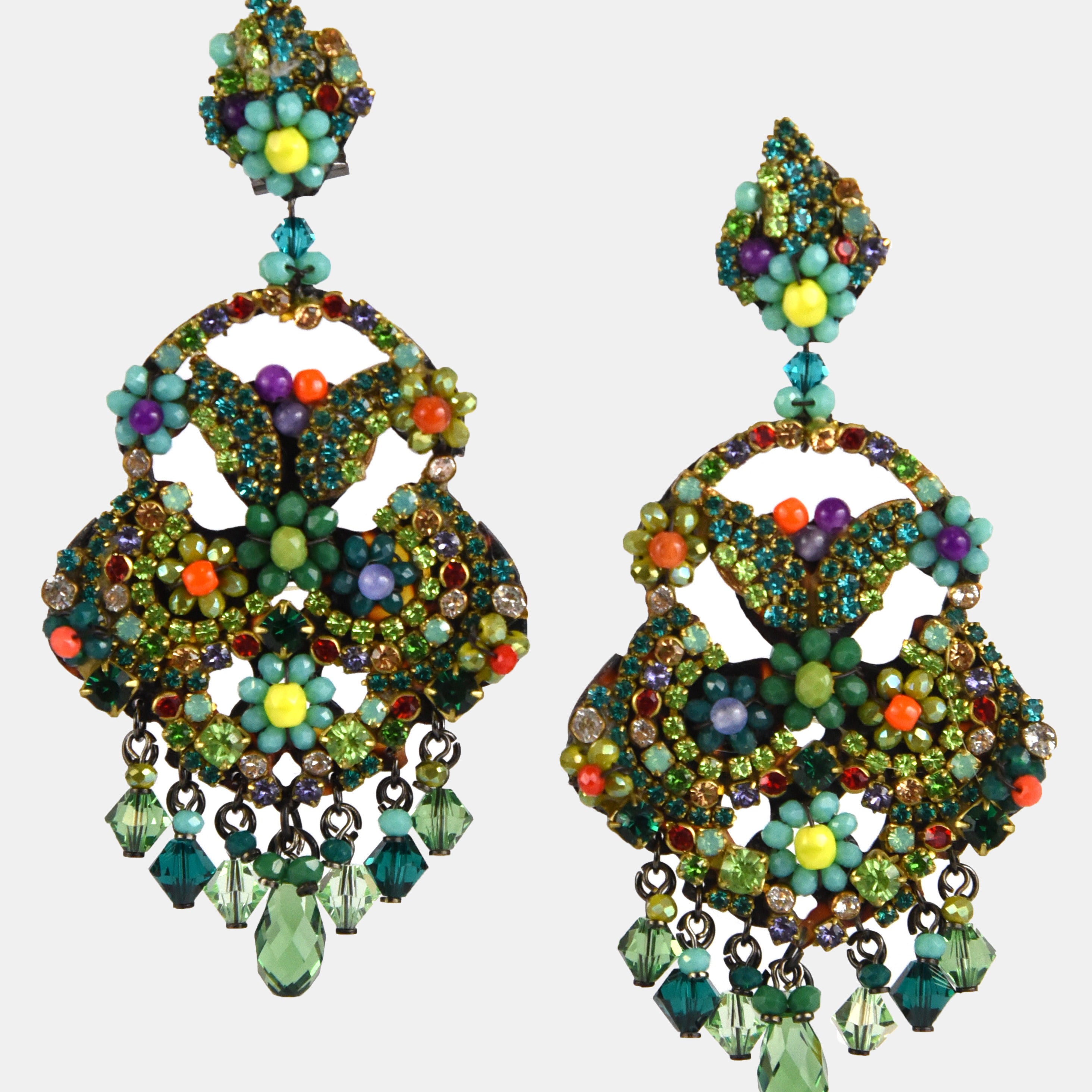 Dublos earrings with green Swarovski