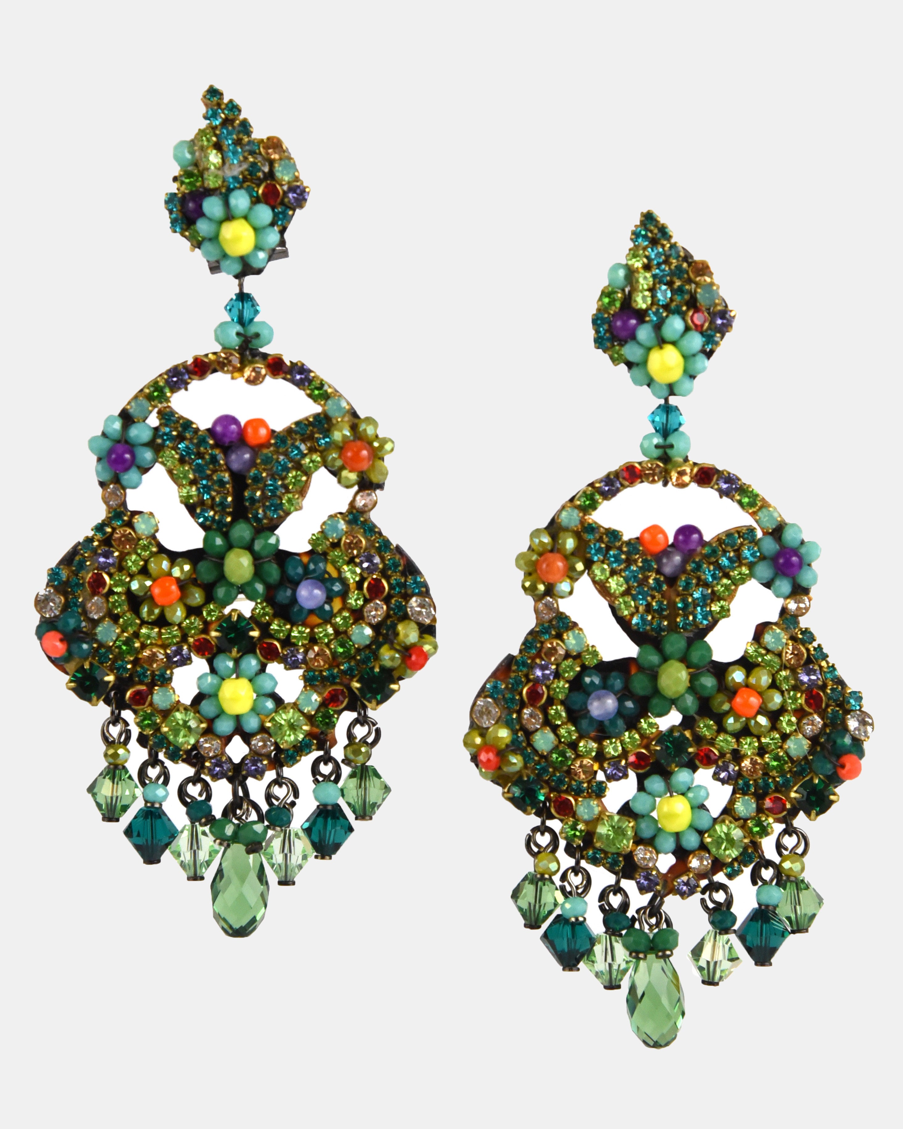 Dublos earrings with green Swarovski