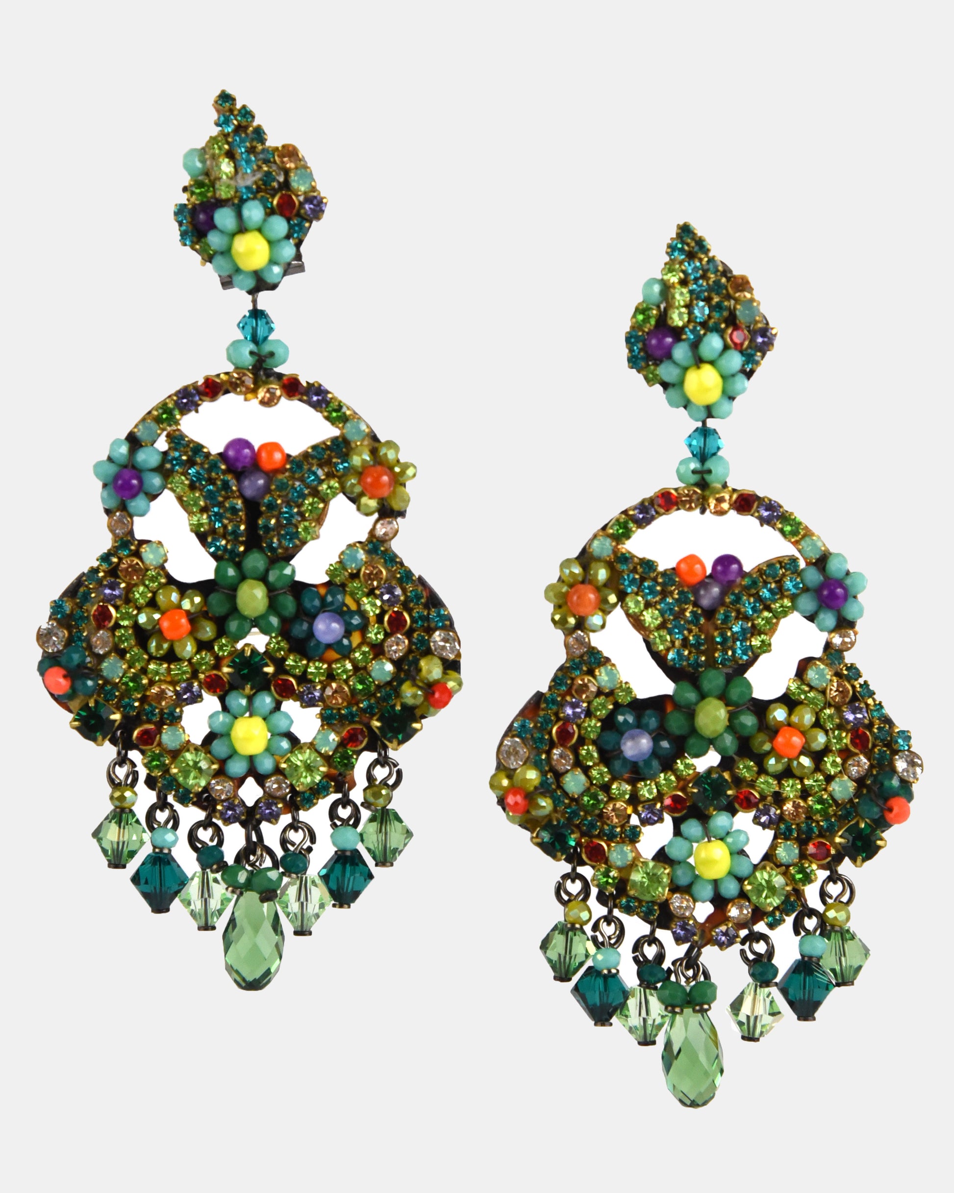 Dublos earrings with green Swarovski