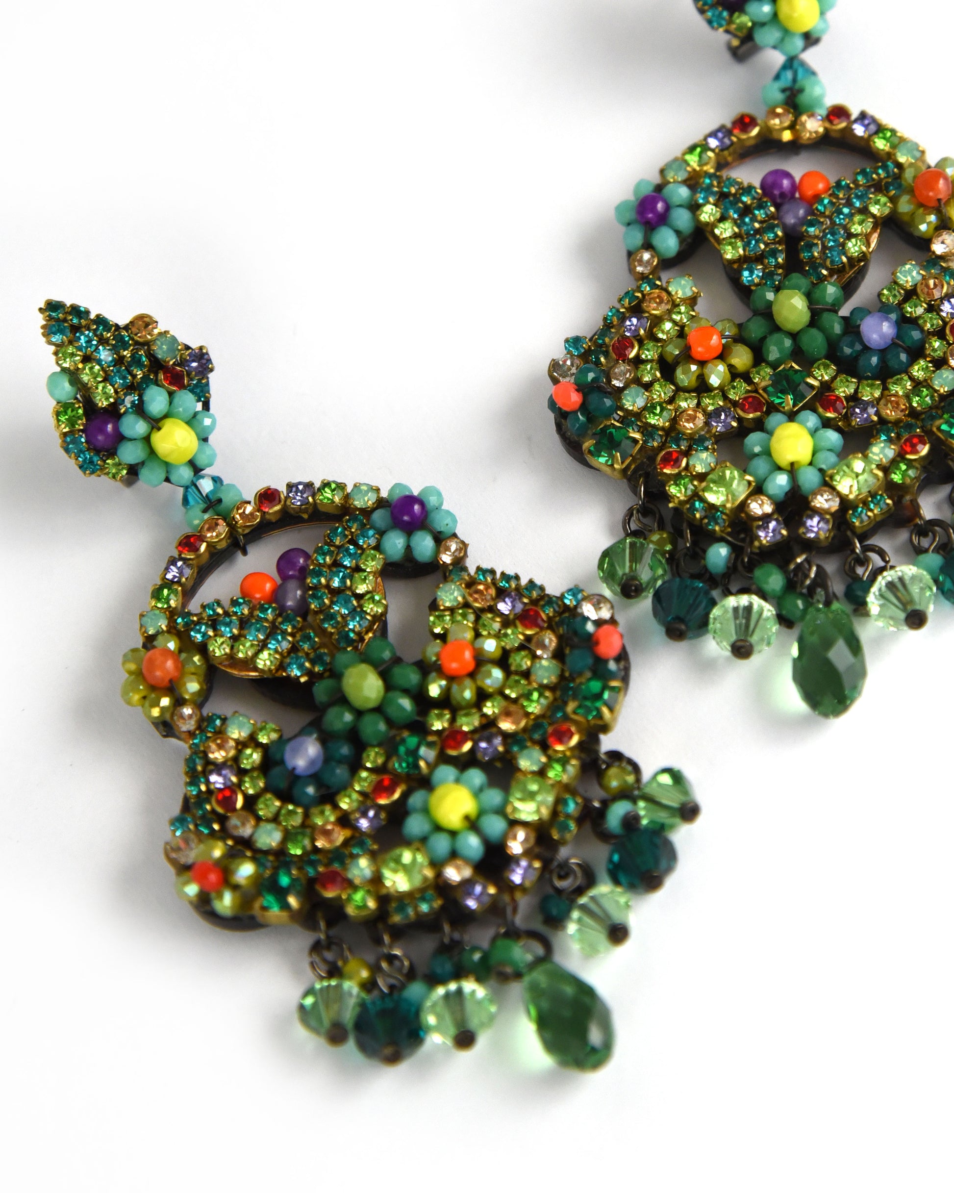 Dublos earrings with green Swarovski
