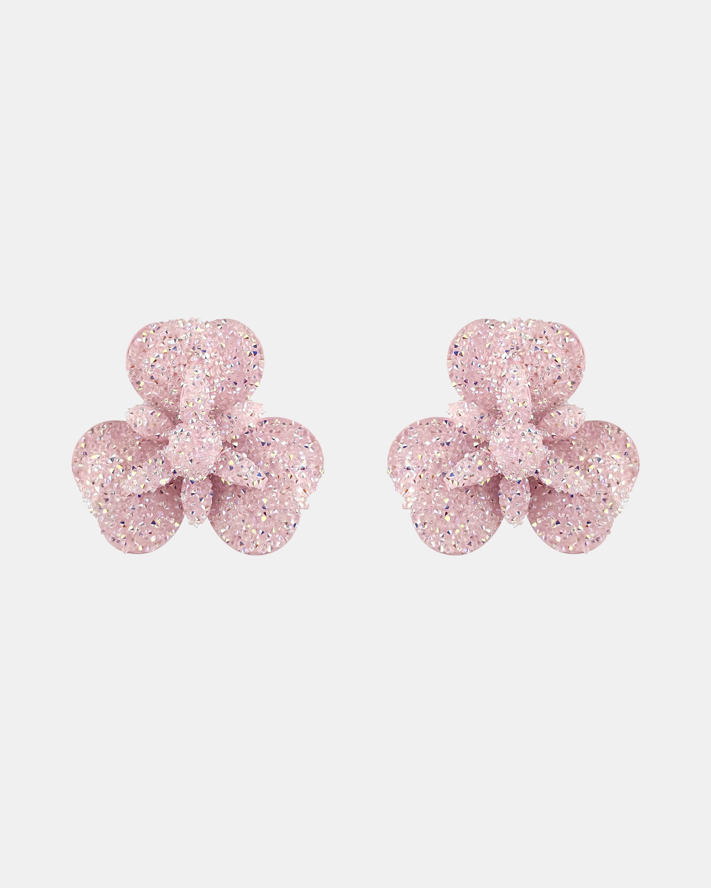 Pendientes Trébol swarovski rosa suave