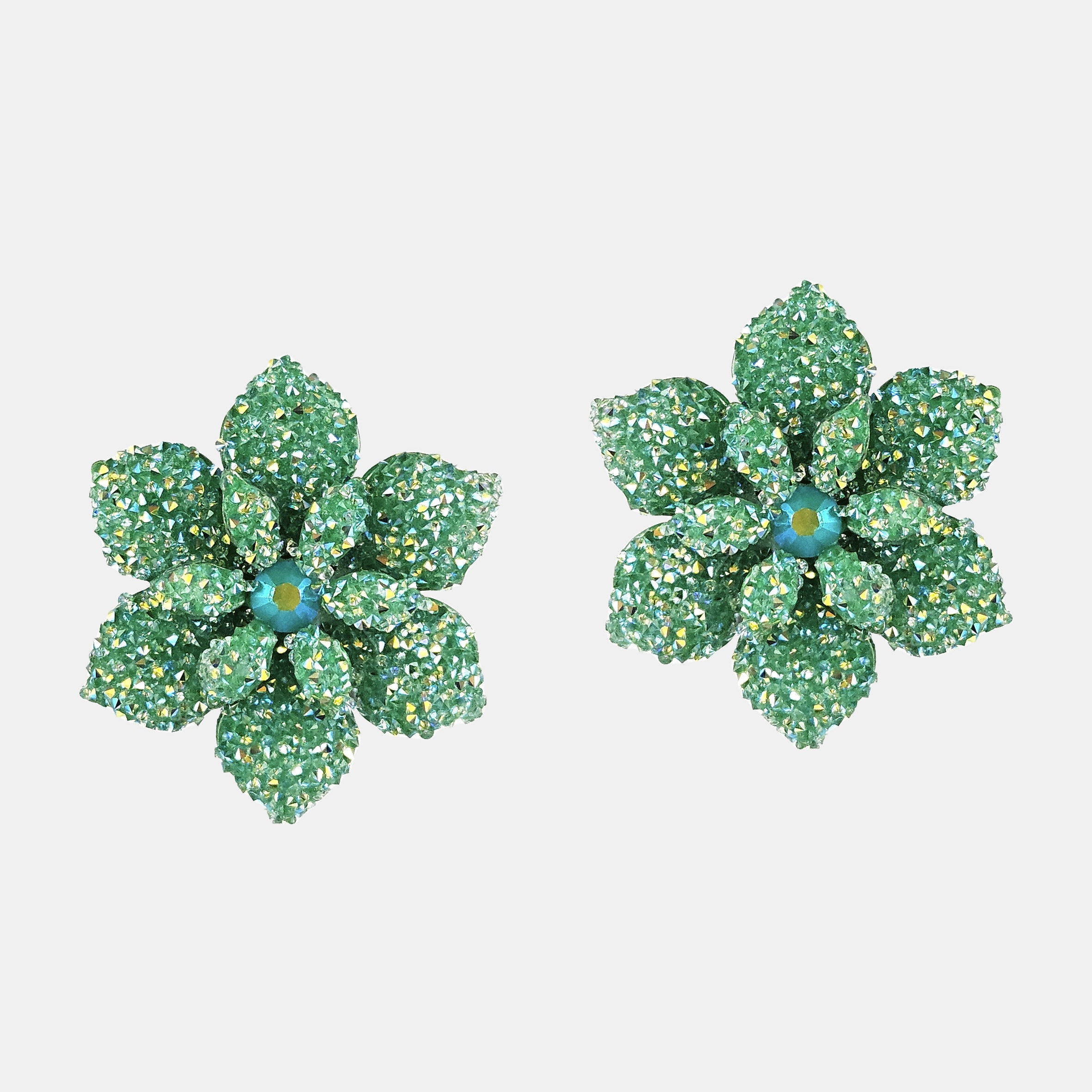 Pendientes flor swarovski hierba