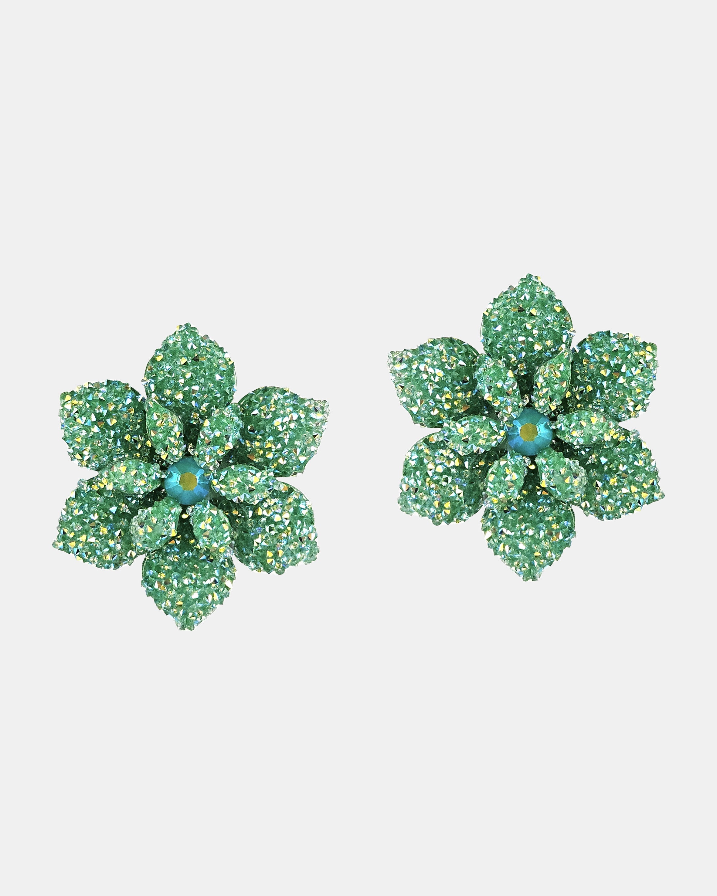 Pendientes flor swarovski hierba