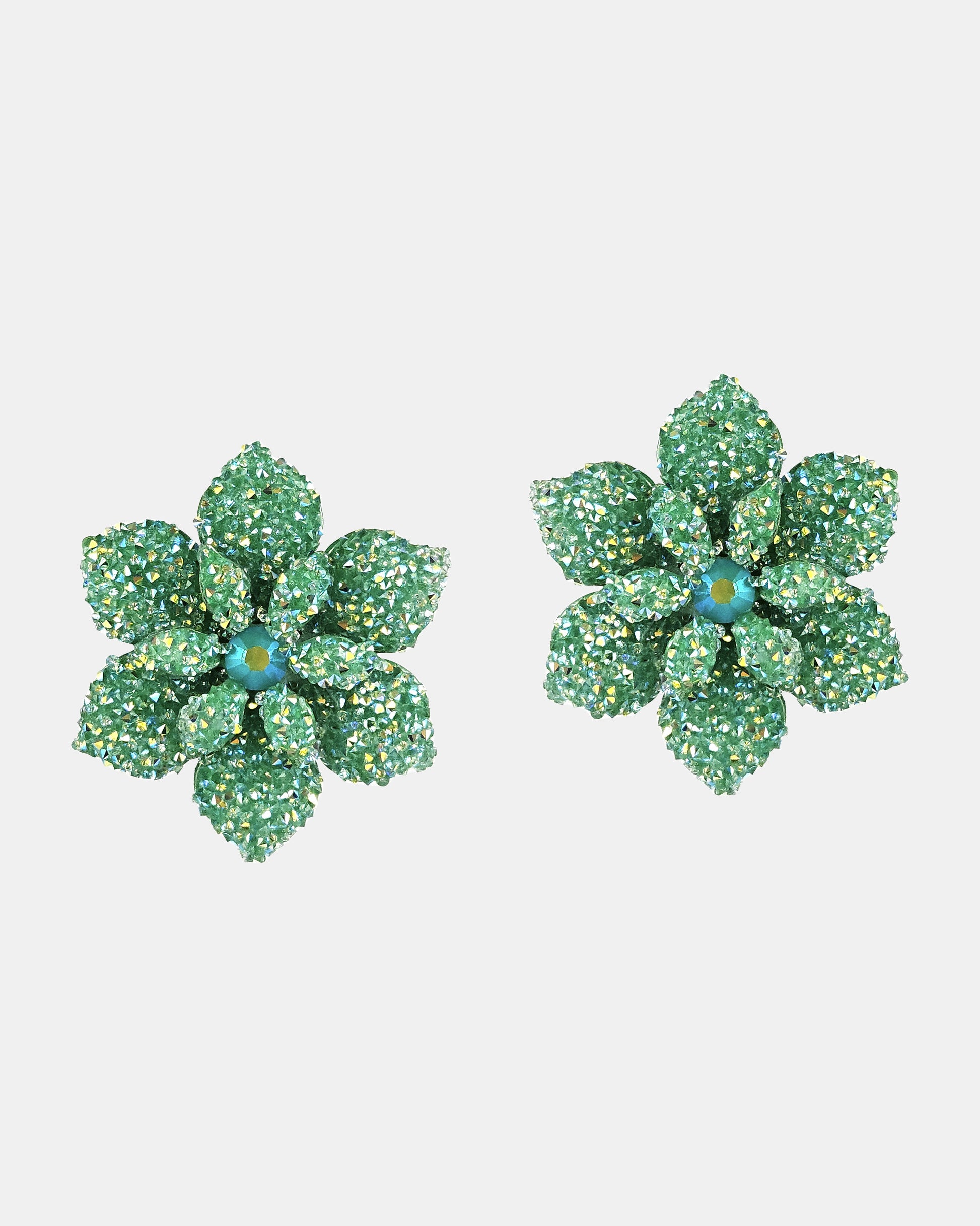 Pendientes flor swarovski hierba
