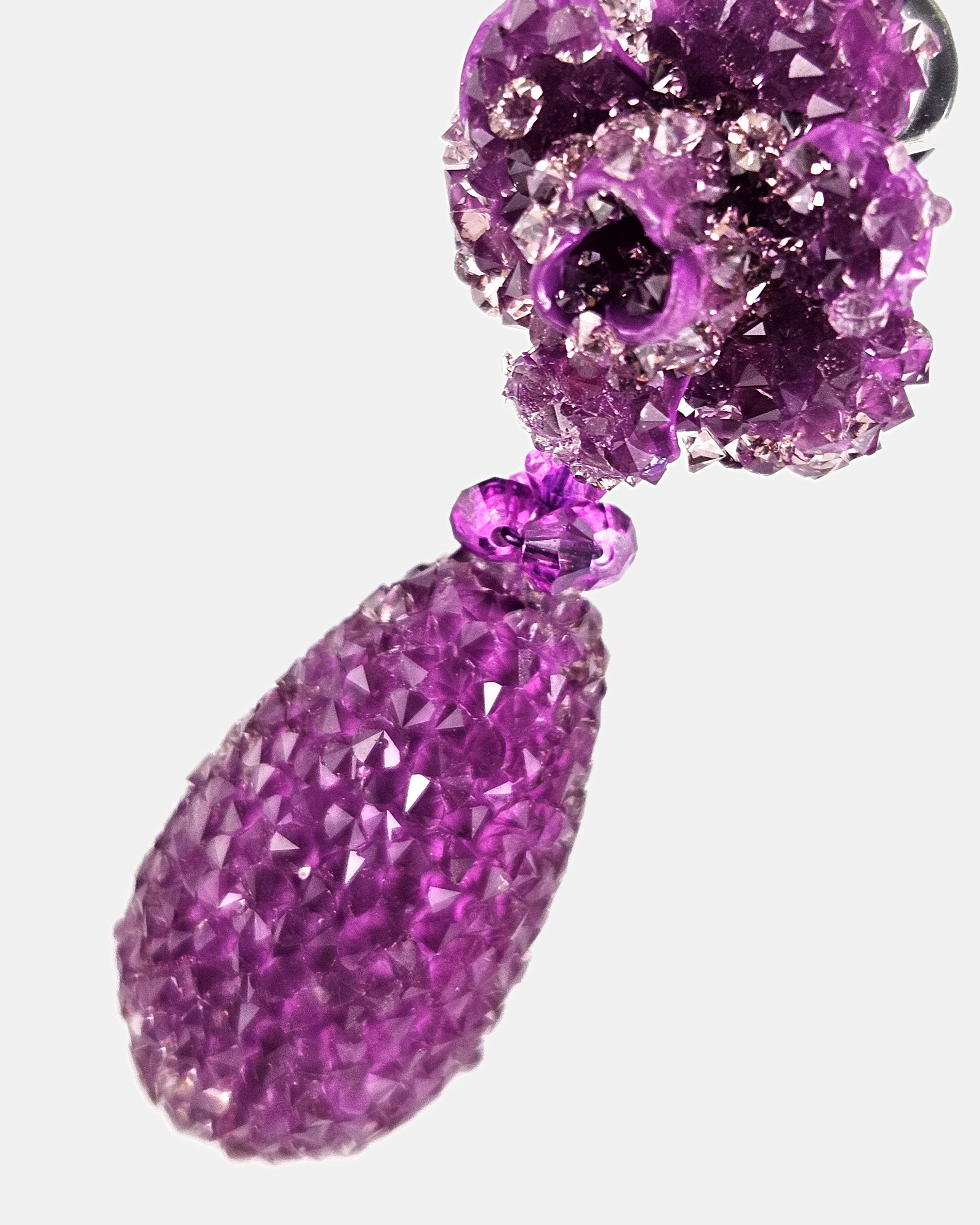 Pendientes lágrima swarovski morado