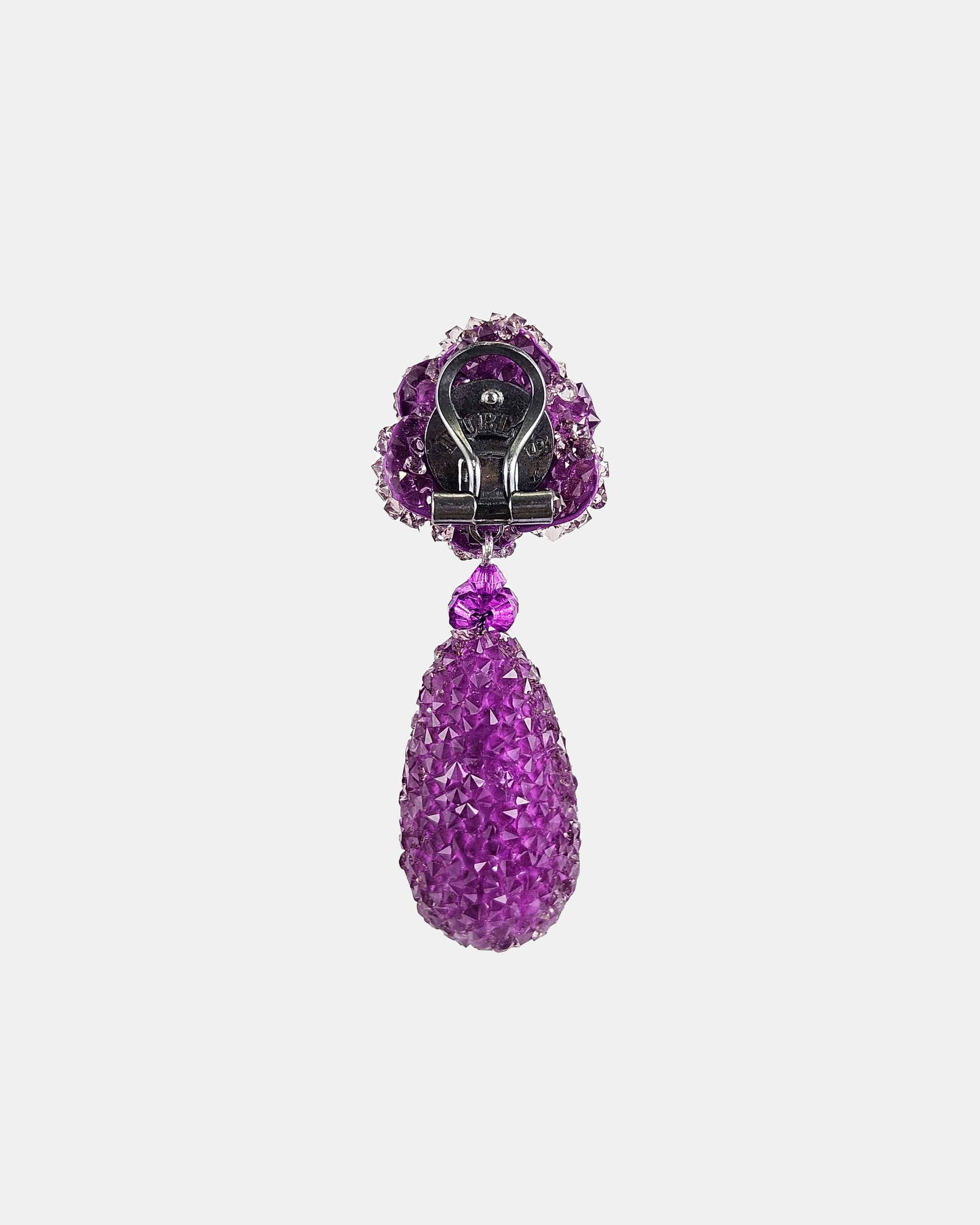 Pendientes lágrima swarovski morado
