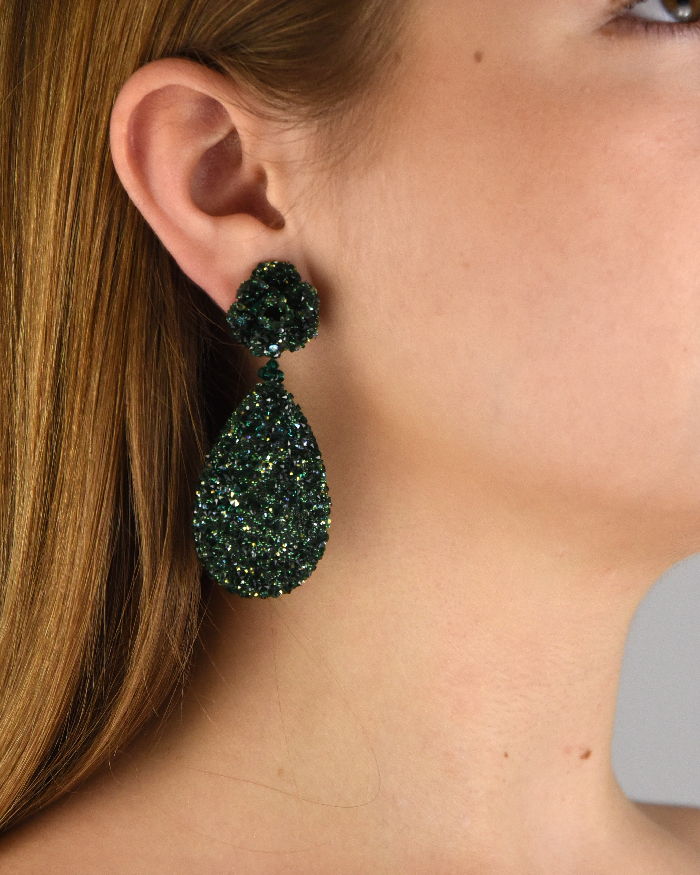 Swarovski green Flora earrings 