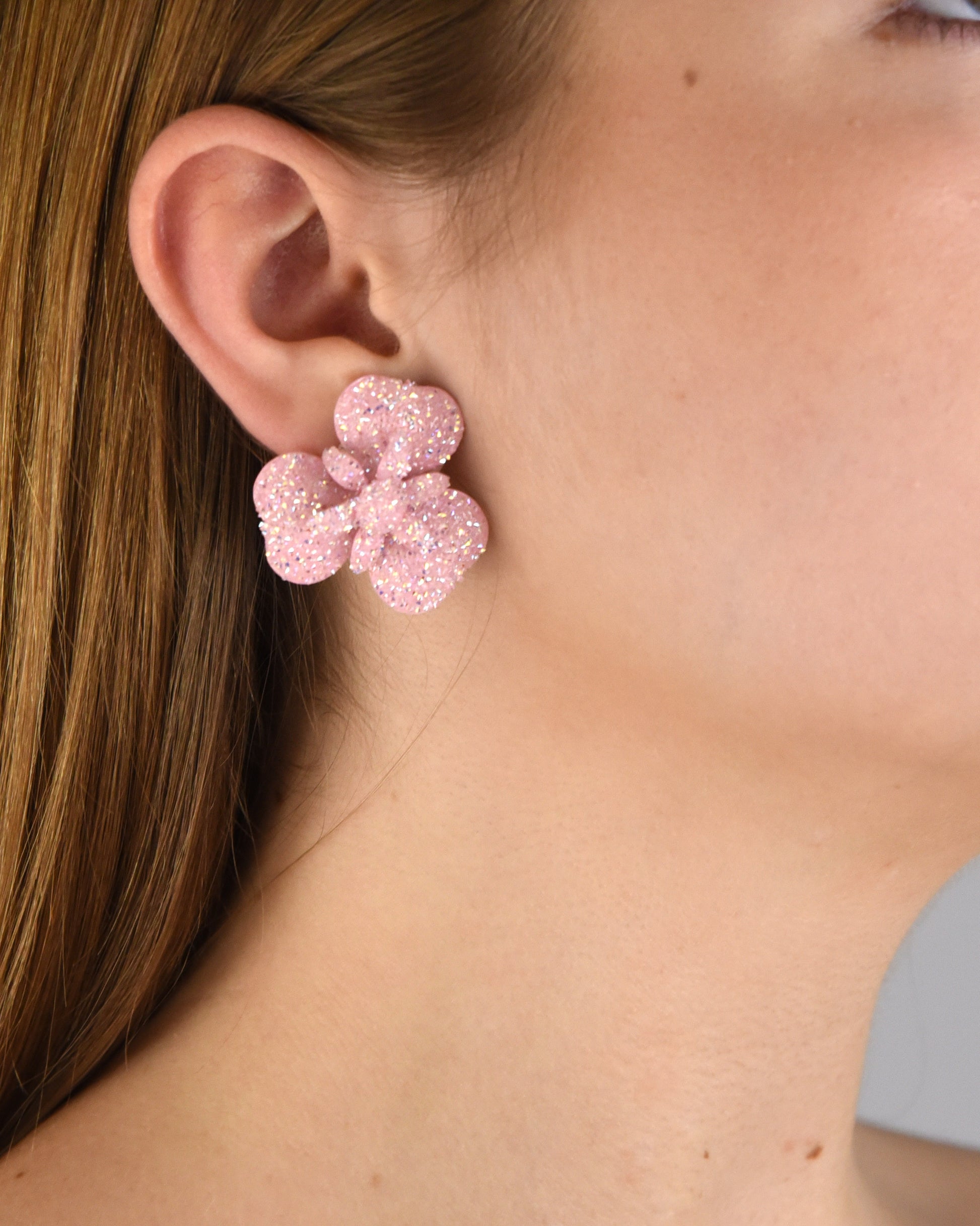 Pendientes Trébol swarovski rosa suave