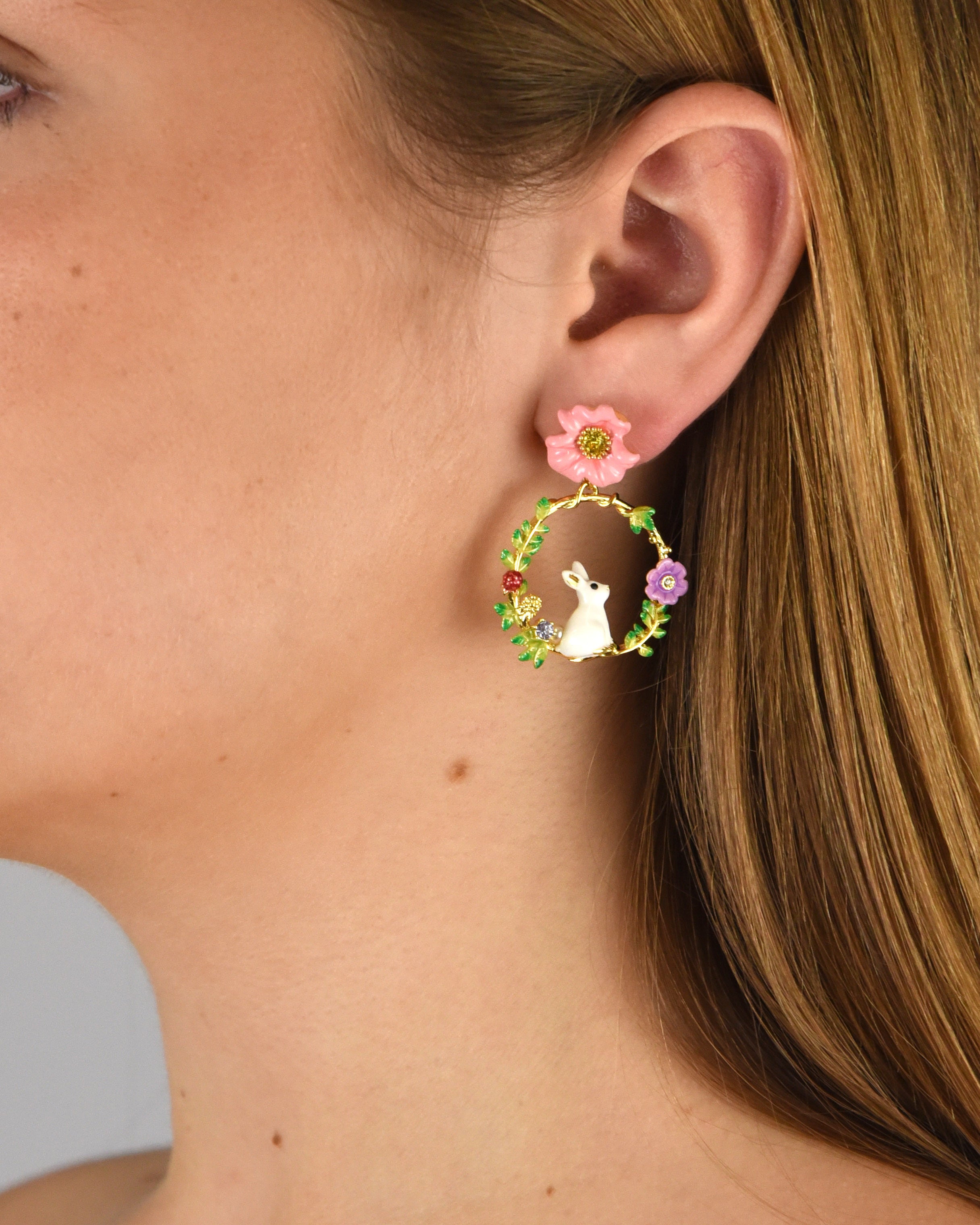 Pendientes aros White Bunny