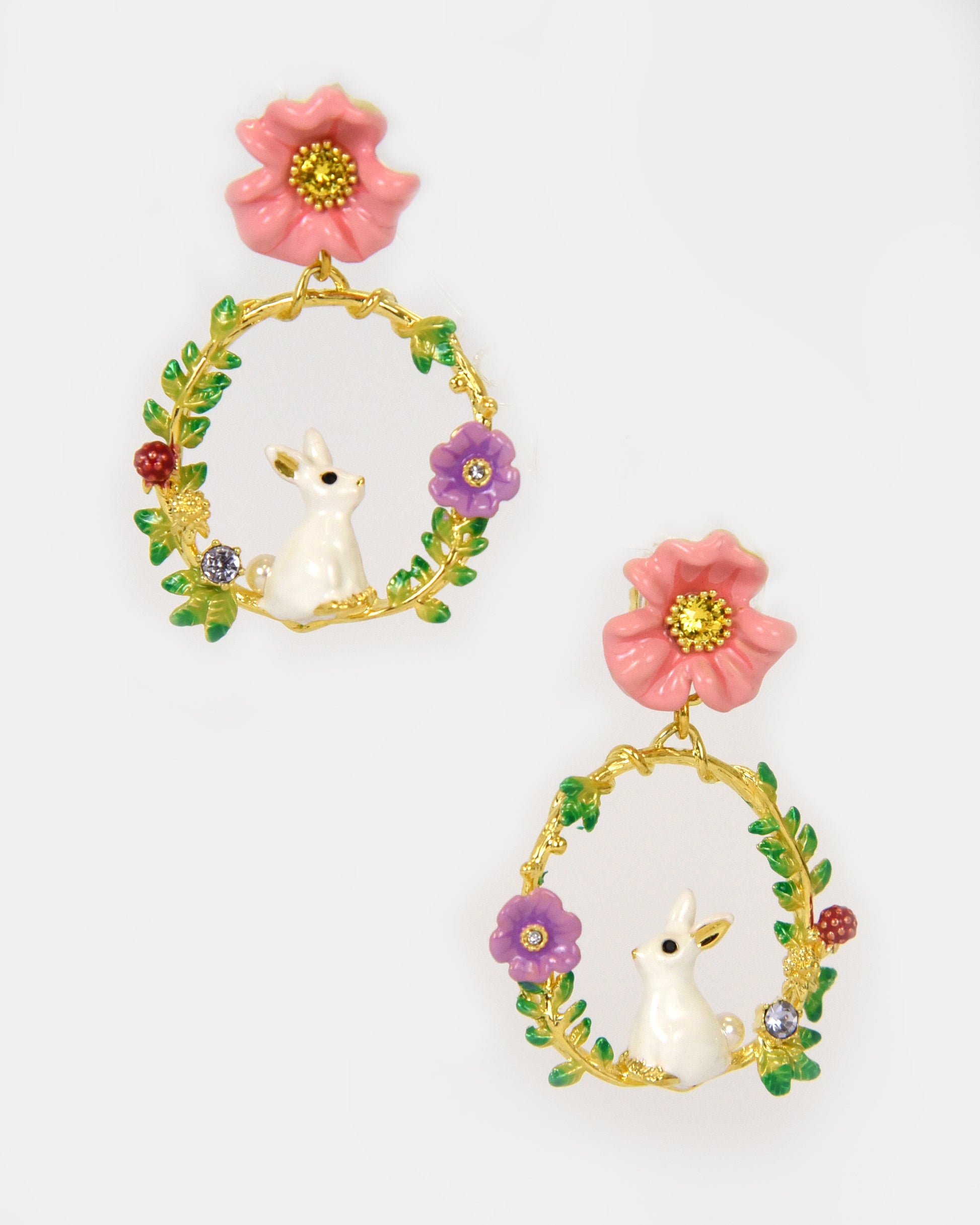 Pendientes aros White Bunny