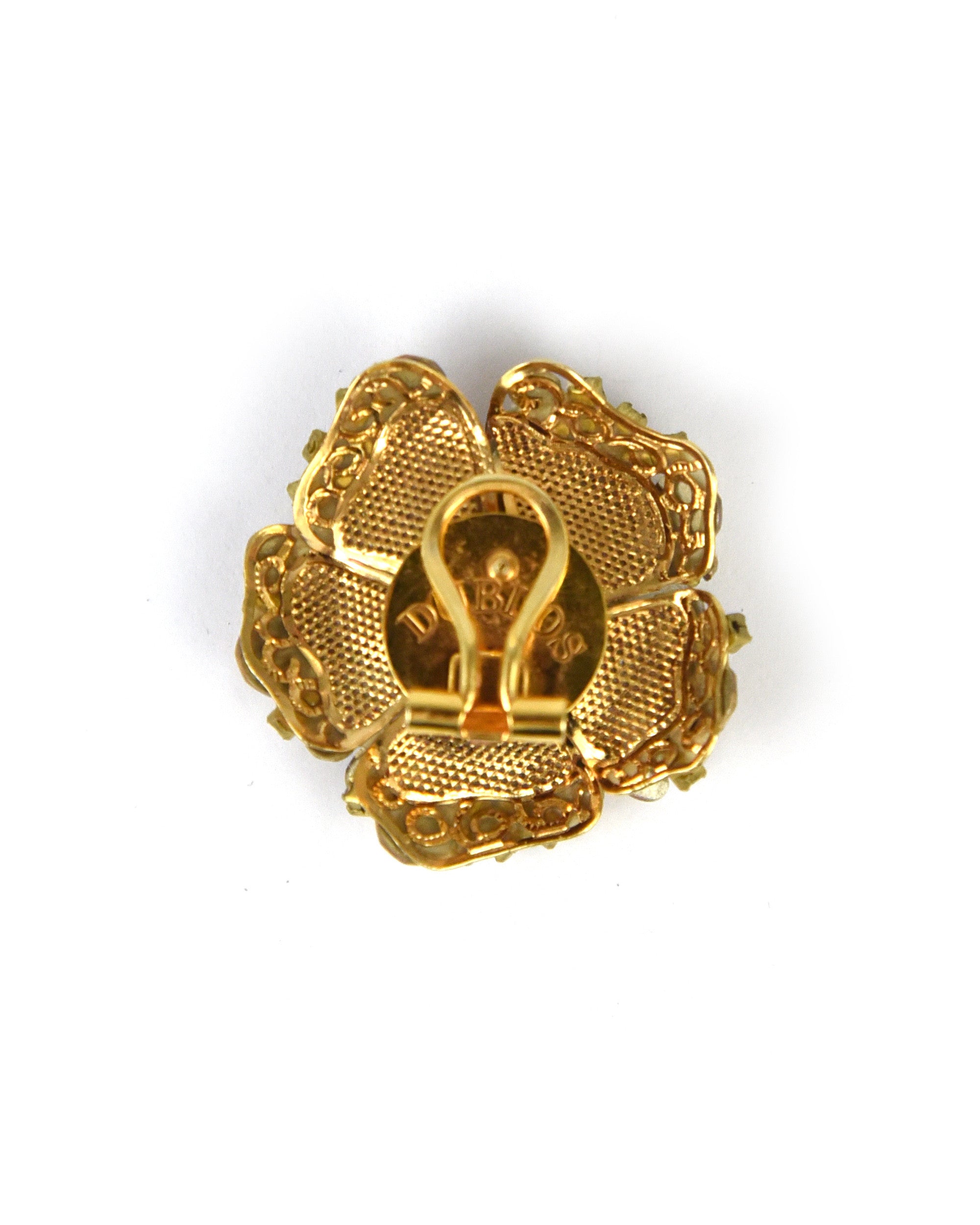 Pendientes flor Swarovski dorado