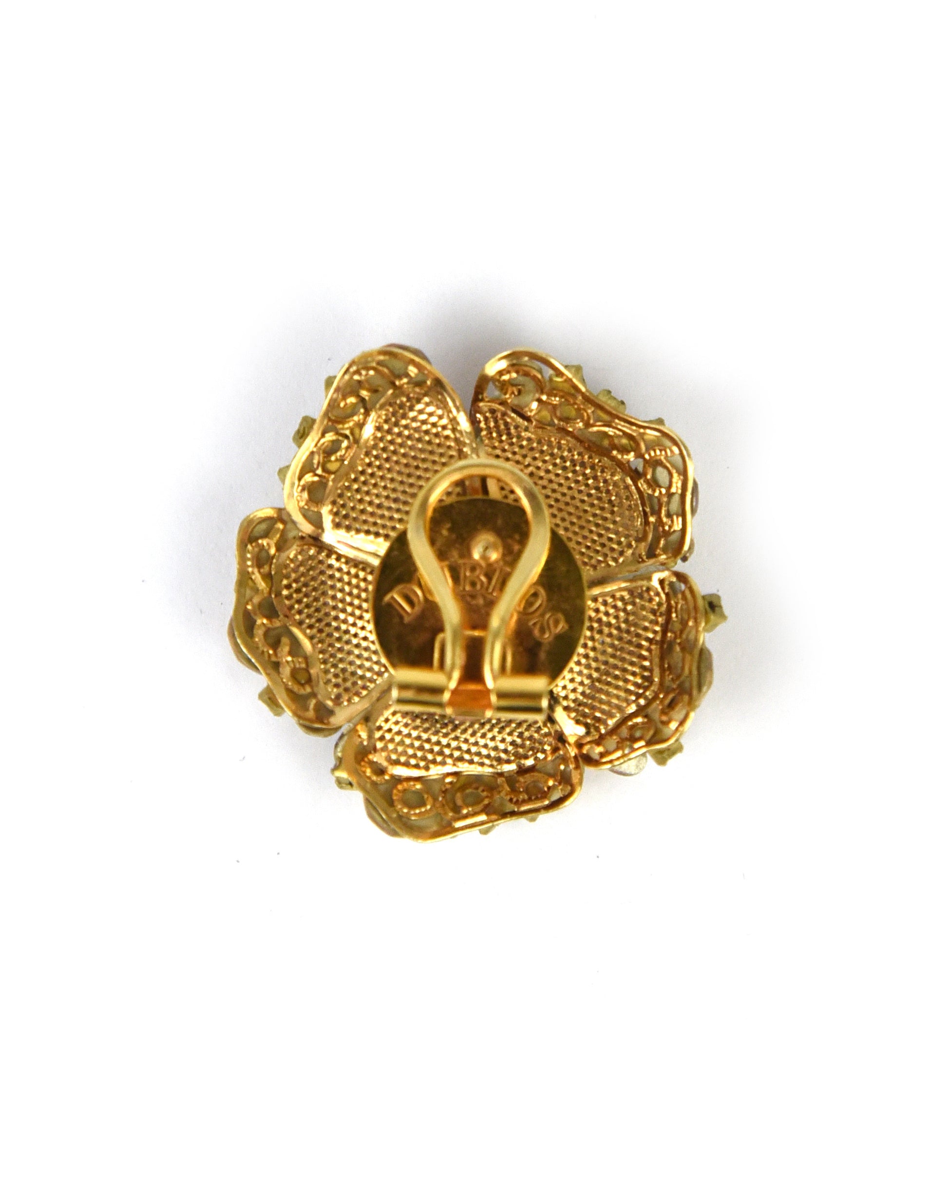 Pendientes flor Swarovski dorado