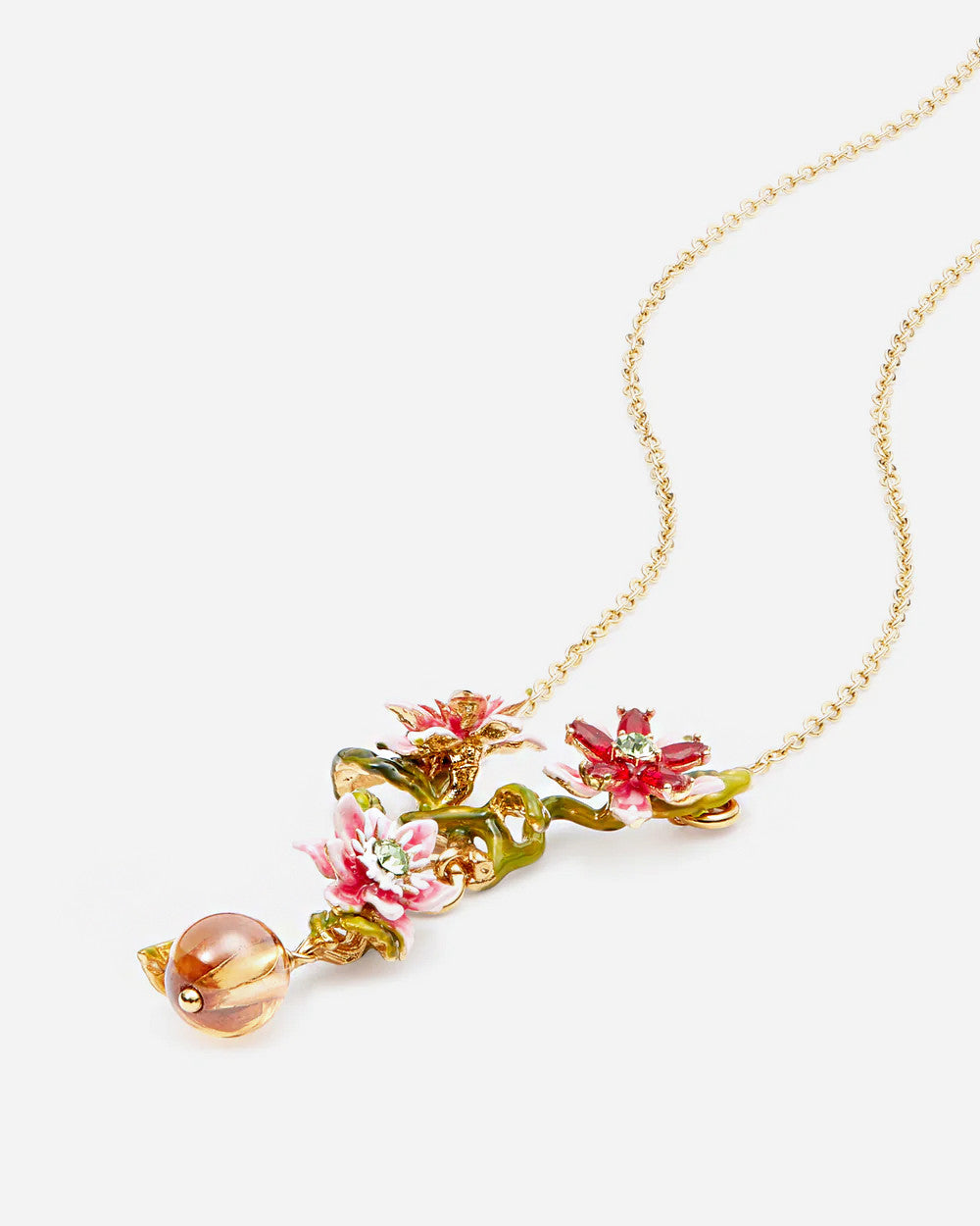 Pendentif Reflet des Fleurs émaillé 