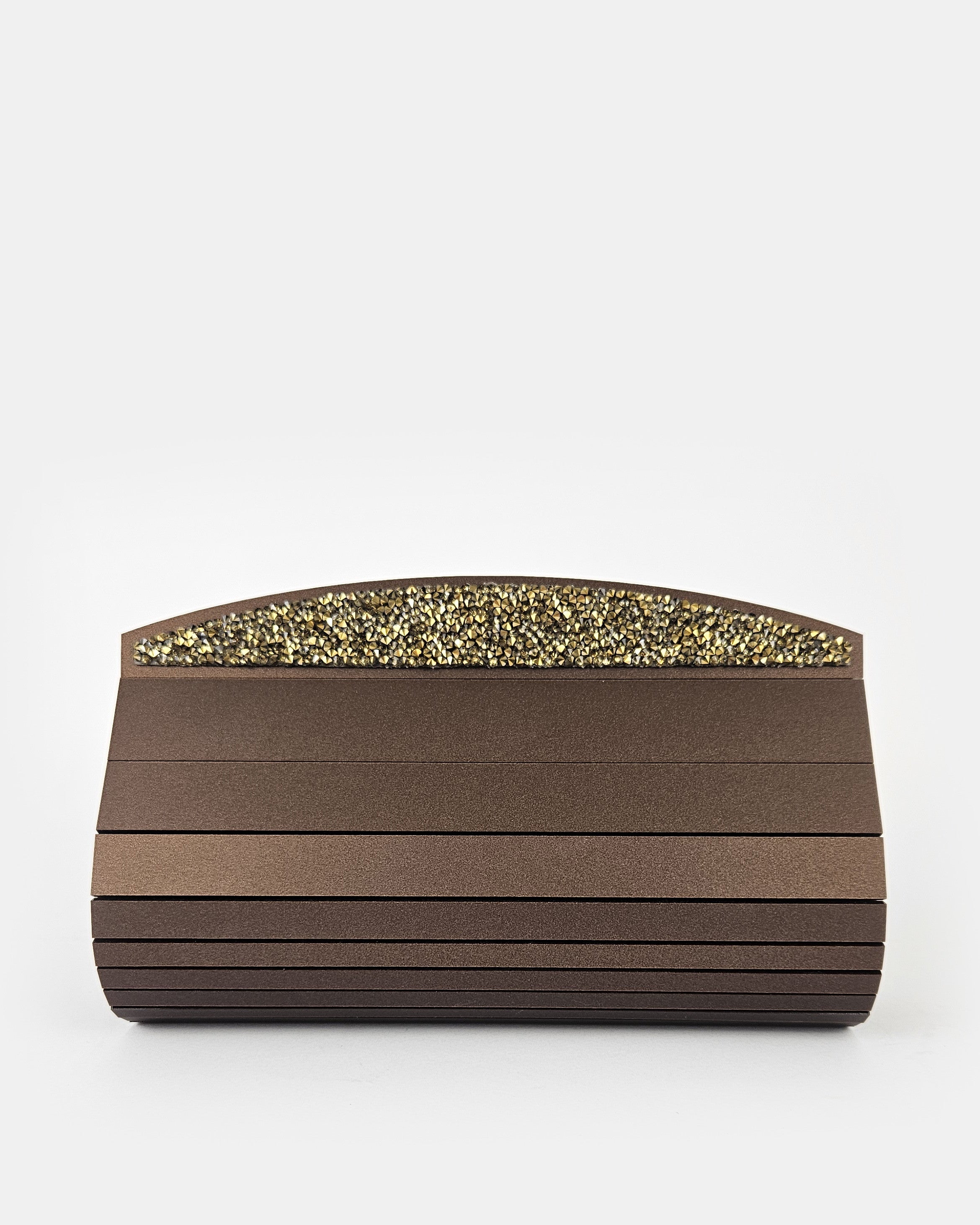 Bolso fiesta marrón con cristal