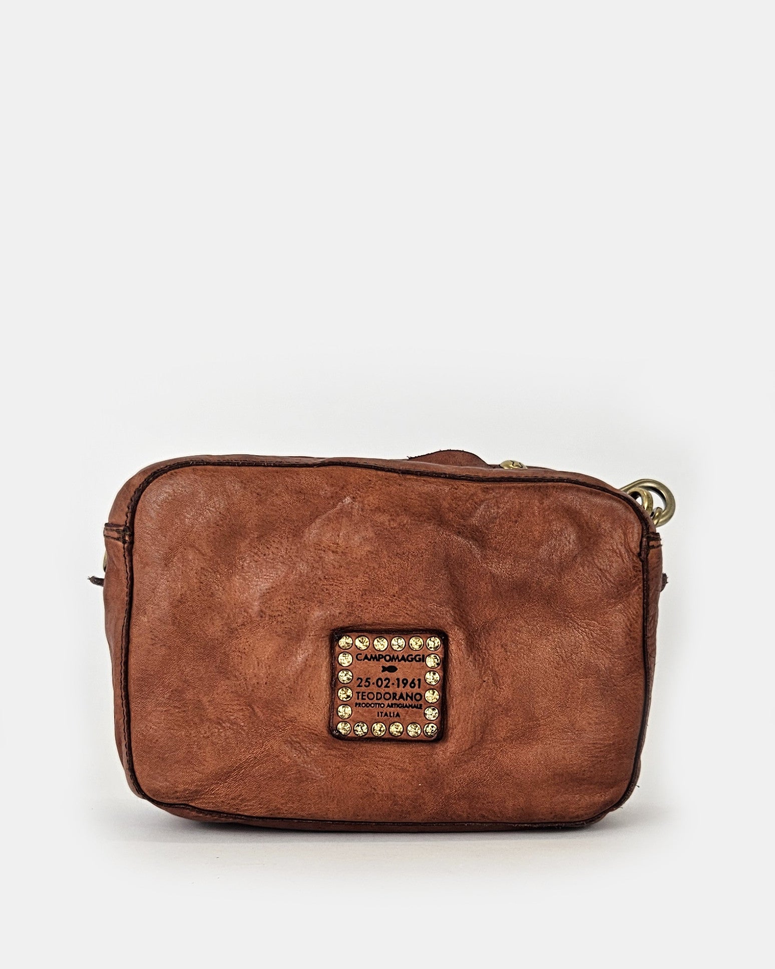 Bandolera Amur piel ondas camel