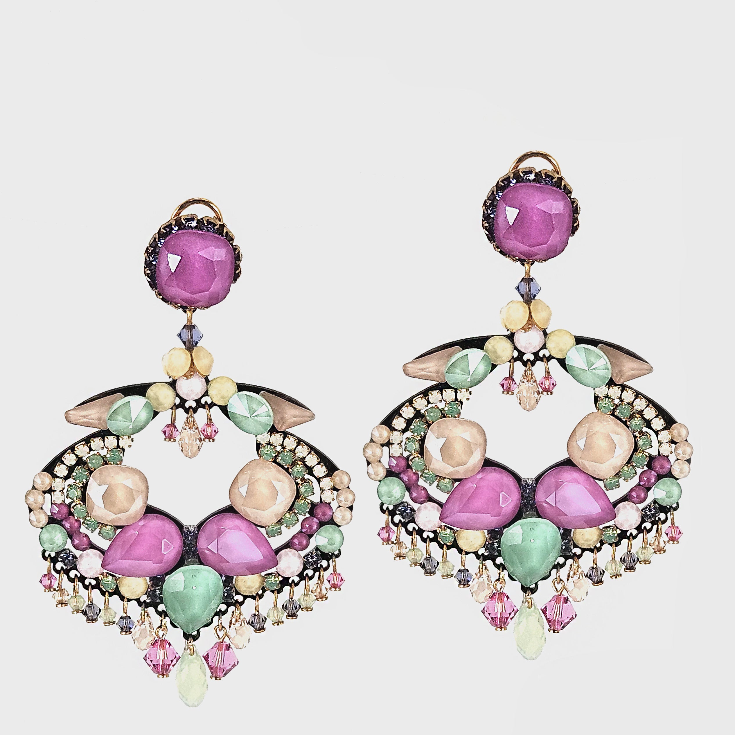 Dublos Natalie Swarovski Multicolor Earrings 