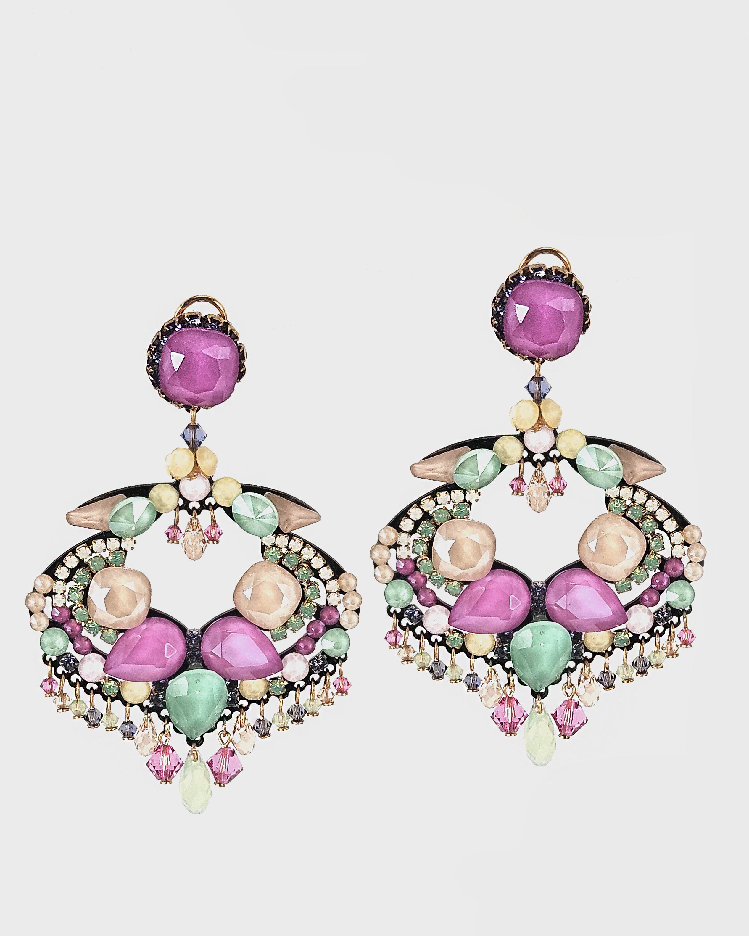 Dublos Natalie Swarovski Multicolor Earrings 