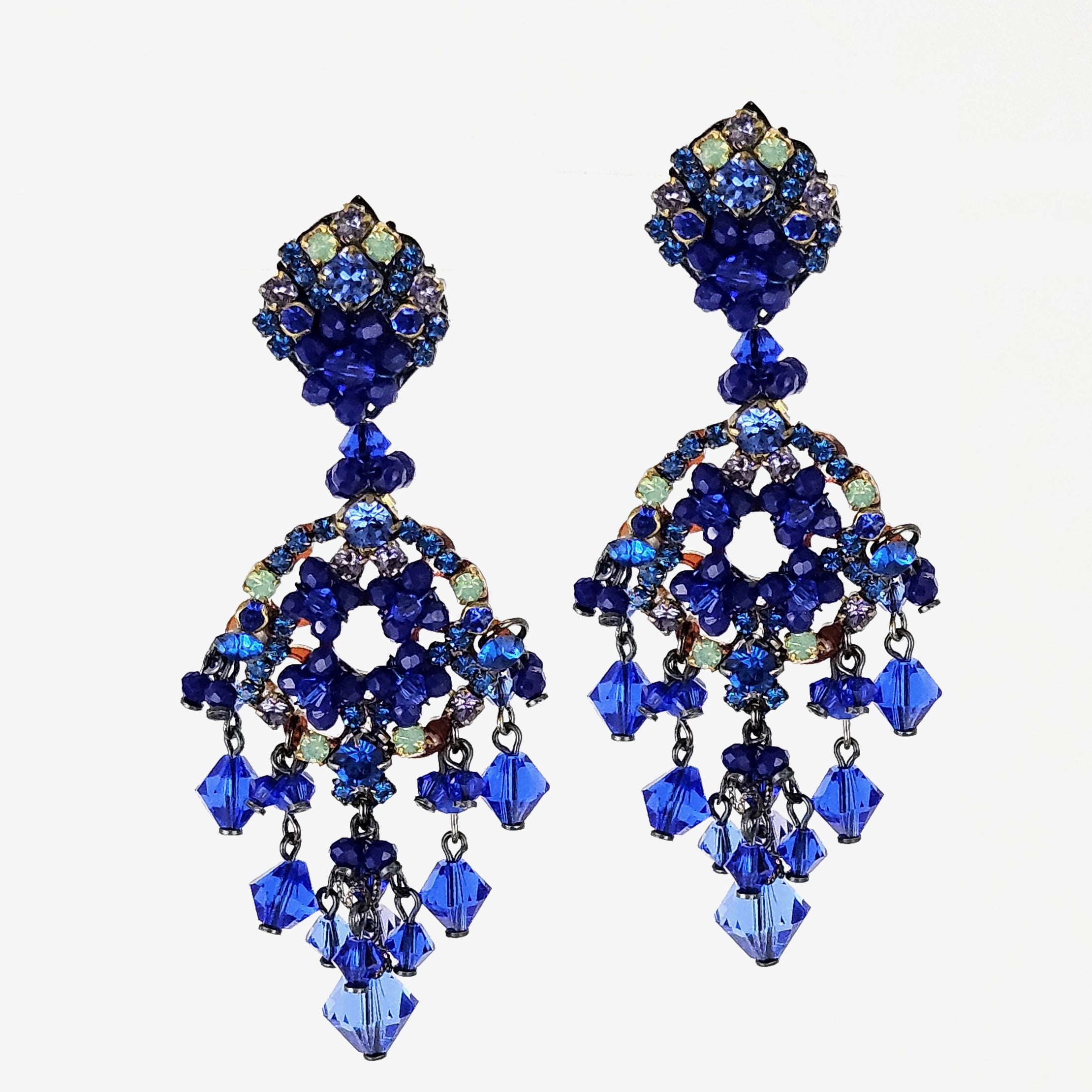 Dublos Bright Swarovski Blue-Multicolor Earring 