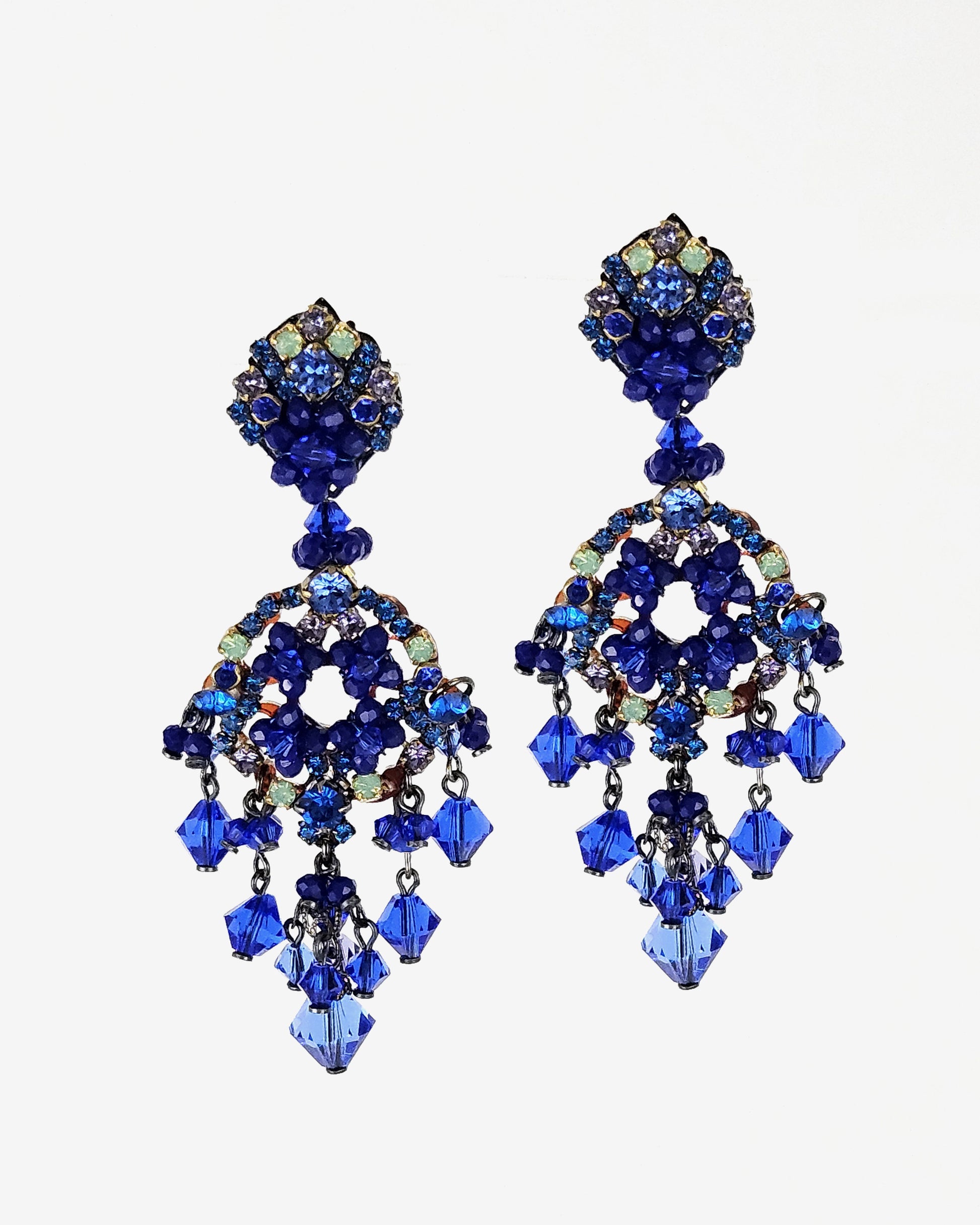 Dublos Bright Swarovski Blue-Multicolor Earring 