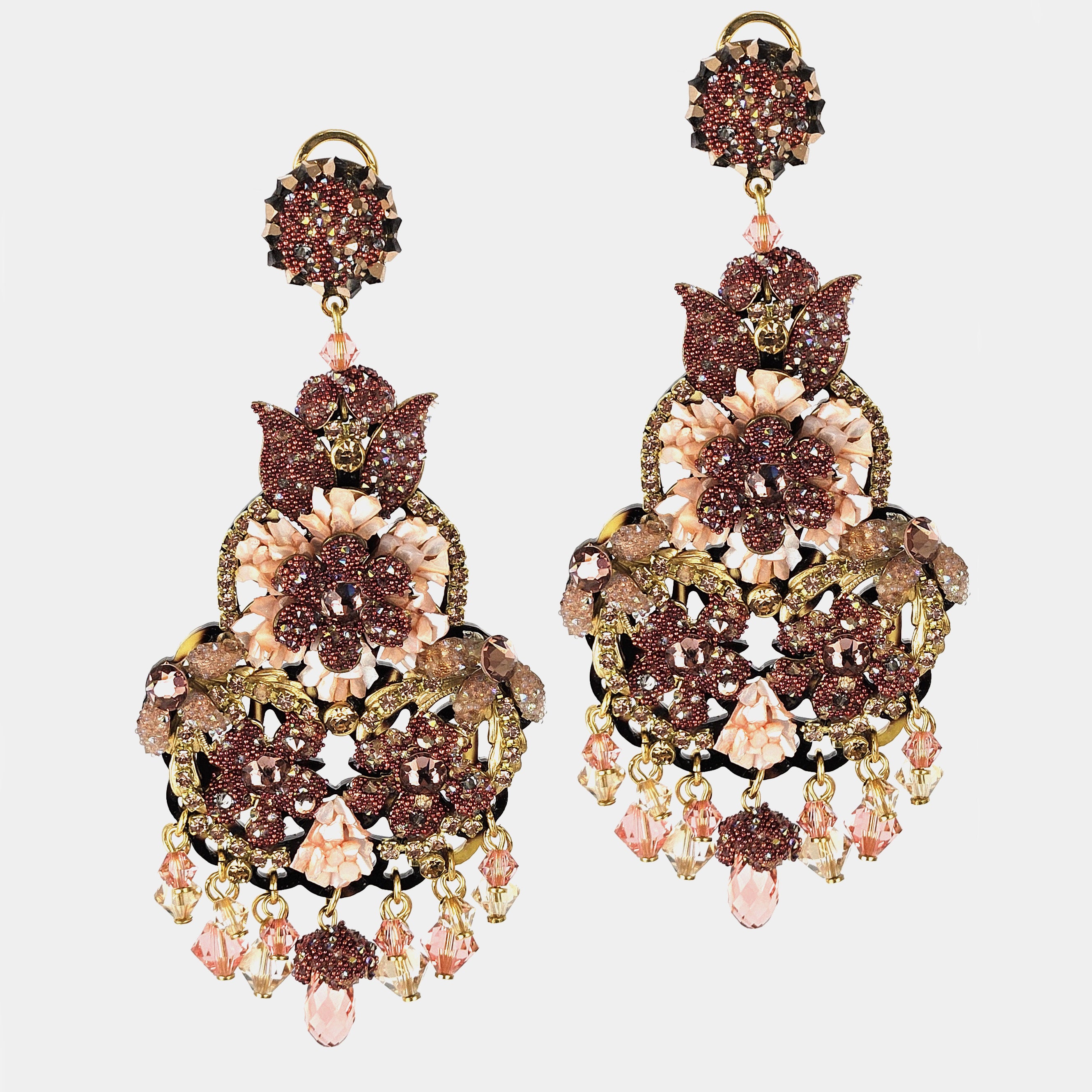 Dublos Serena Swarovski Pink Earring 