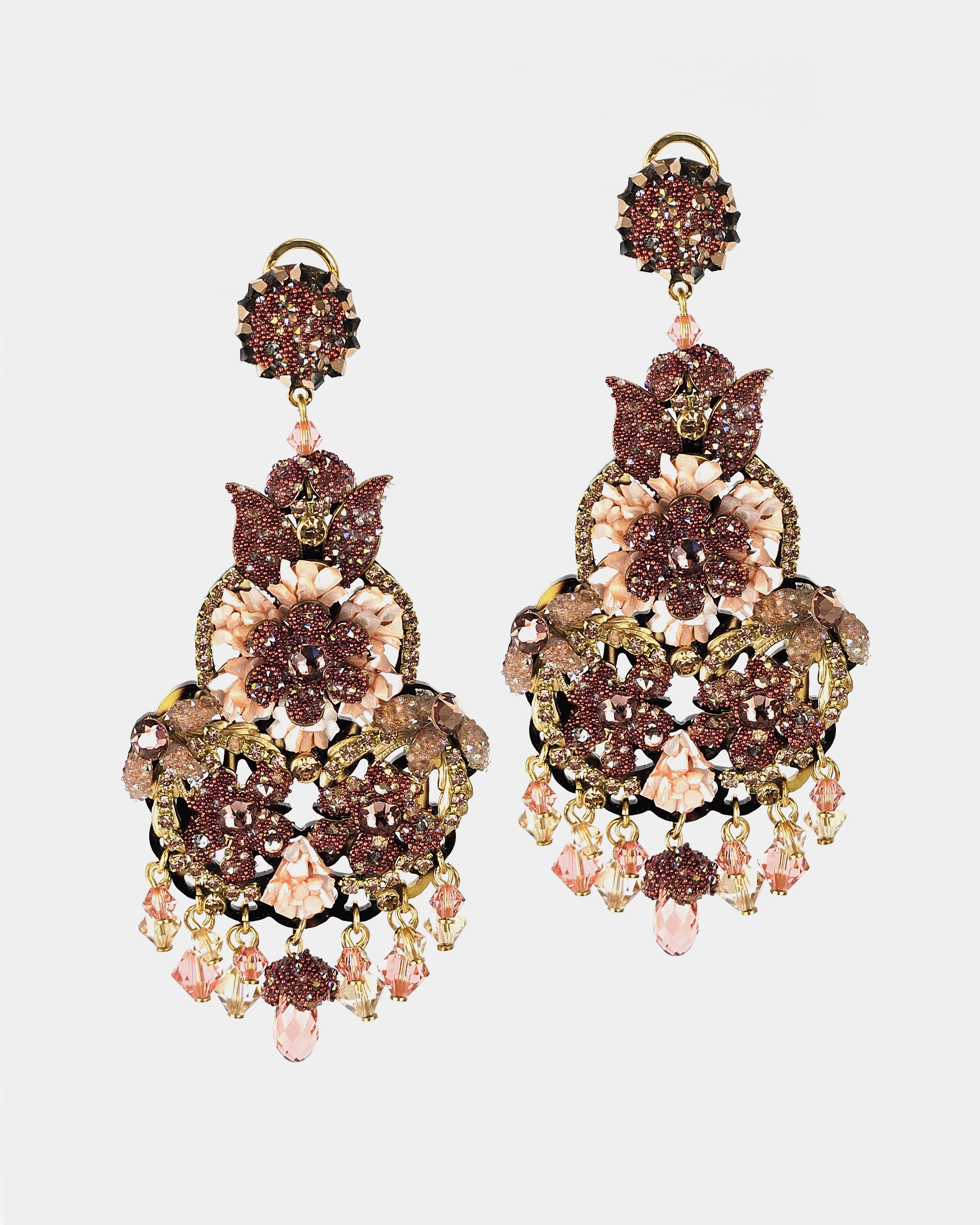Dublos Serena Swarovski Pink Earring 