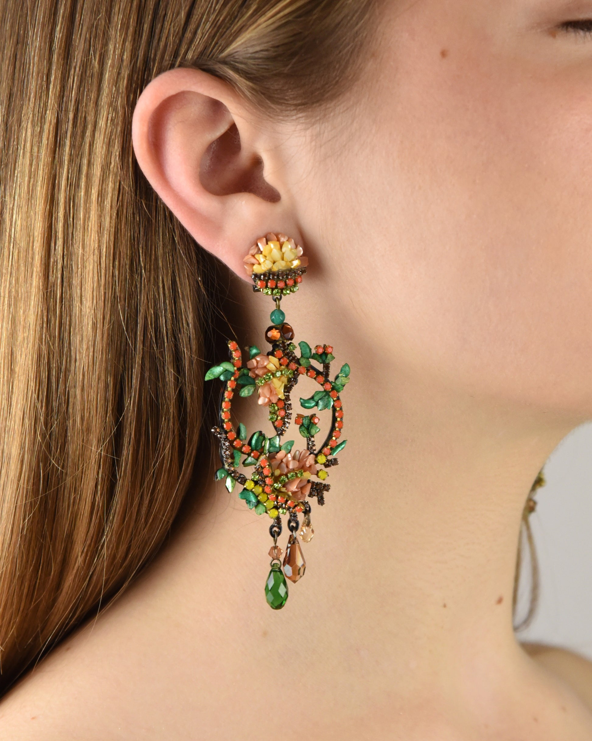 Pendientes nácar y strass