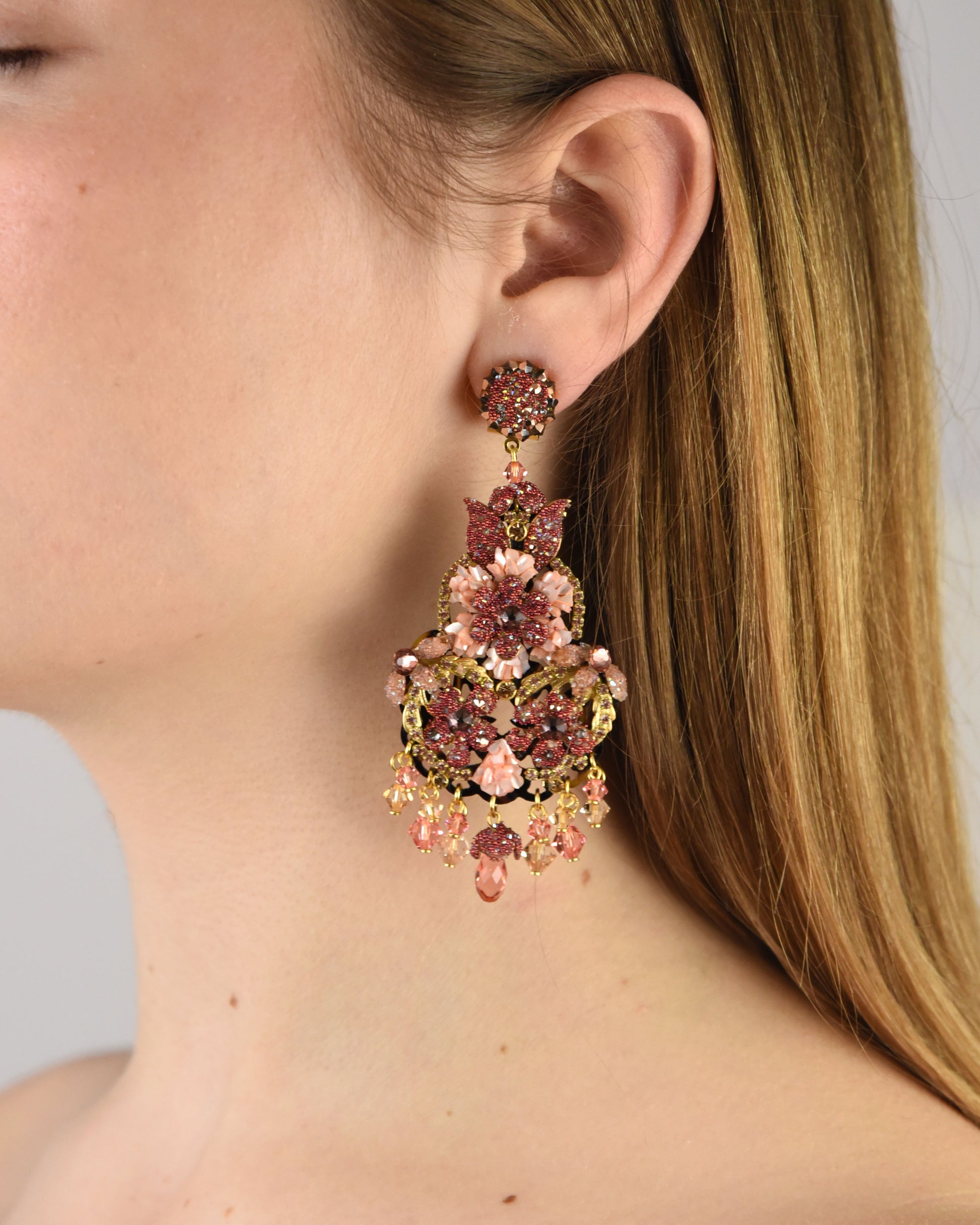 Dublos Serena Swarovski Pink Earring 