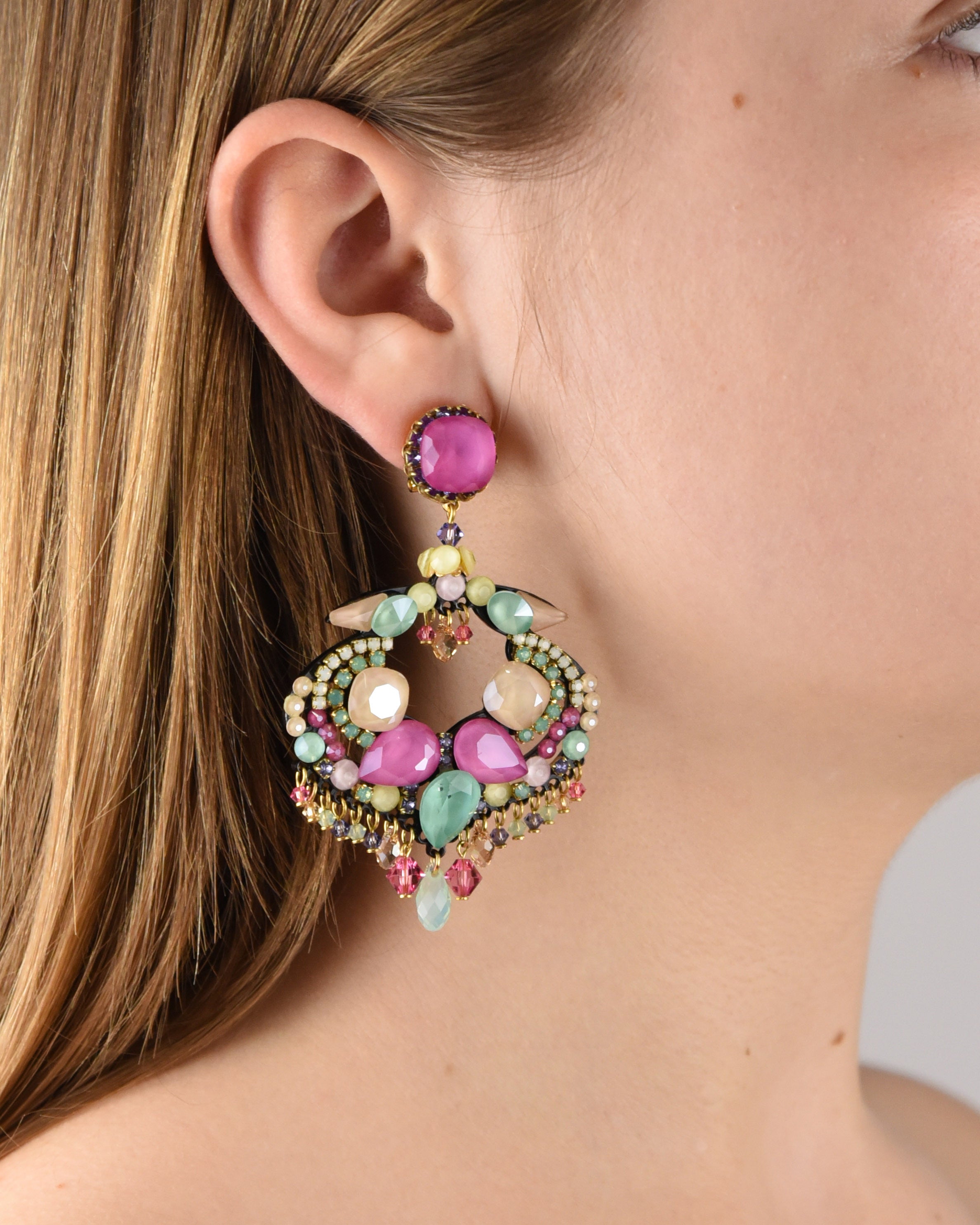Dublos Natalie Swarovski Multicolor Earrings 