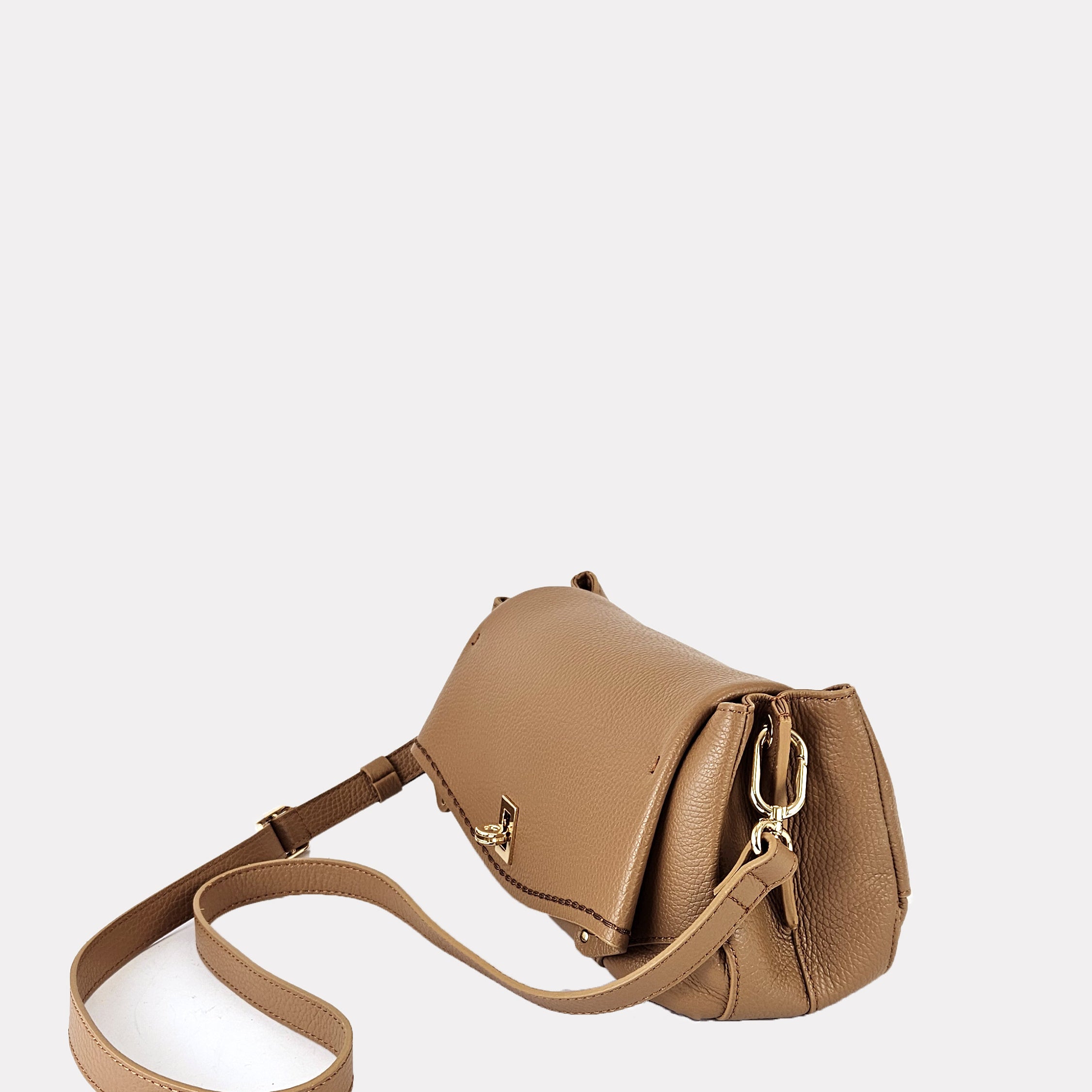 Bandolera piel California camel