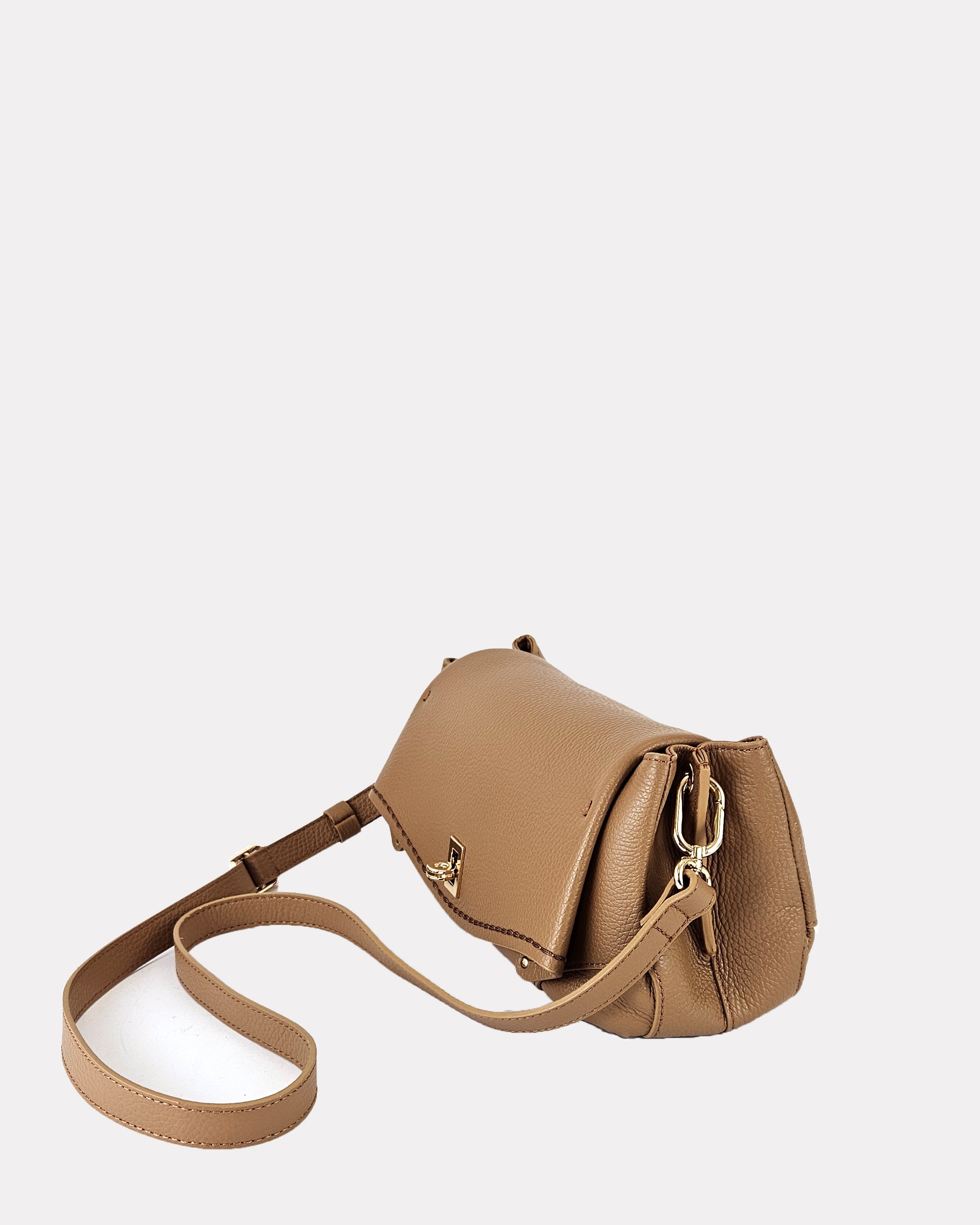 Bandolera piel California camel