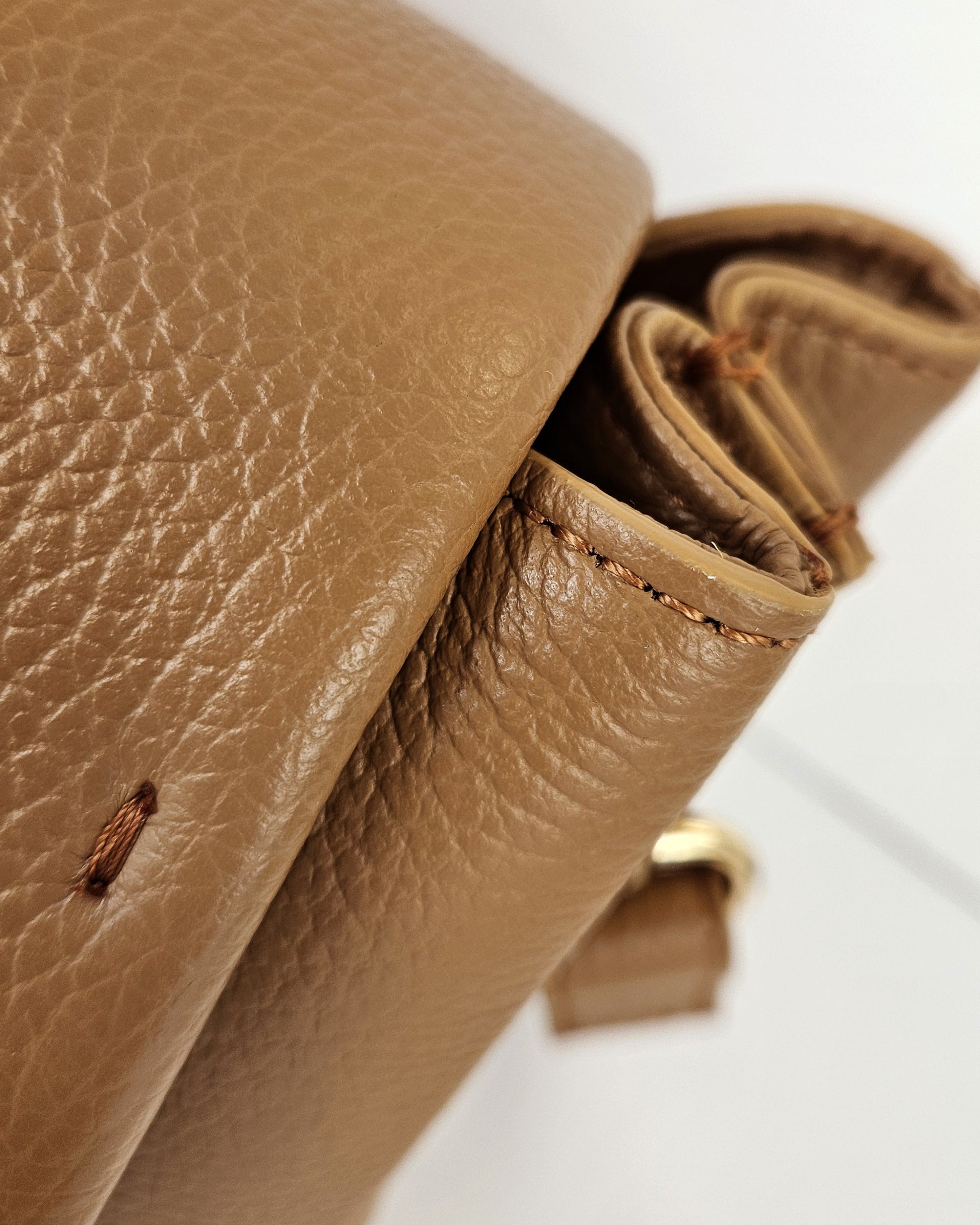 Bandolera piel California camel