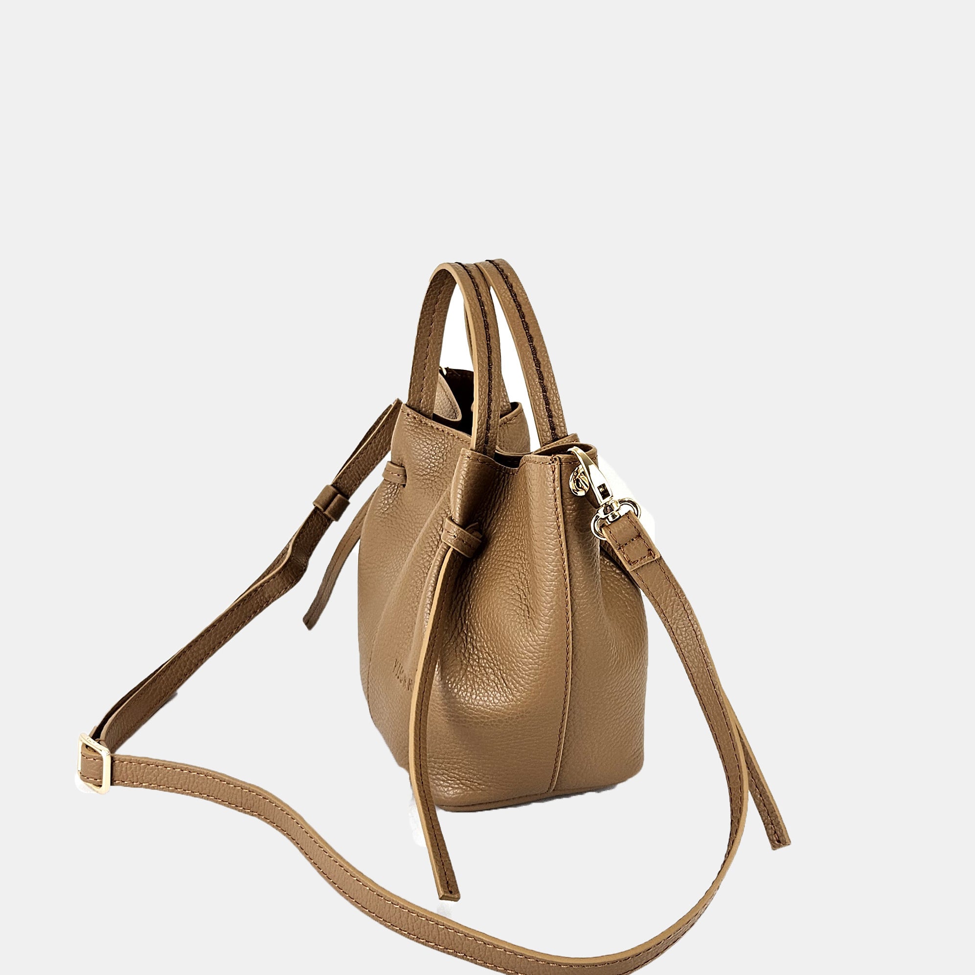 Bolsito piel California camel