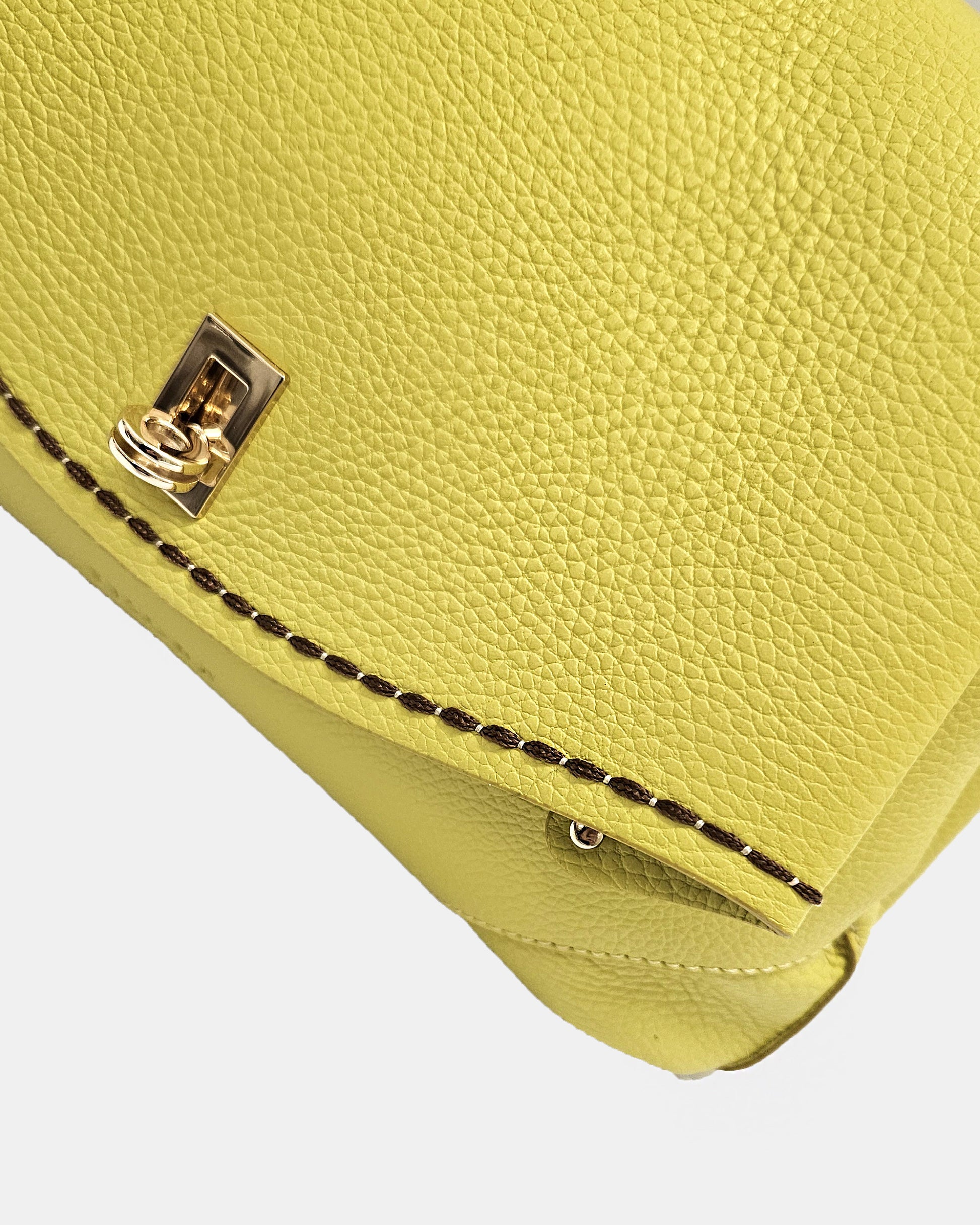 Bolso piel California amarillo Limón