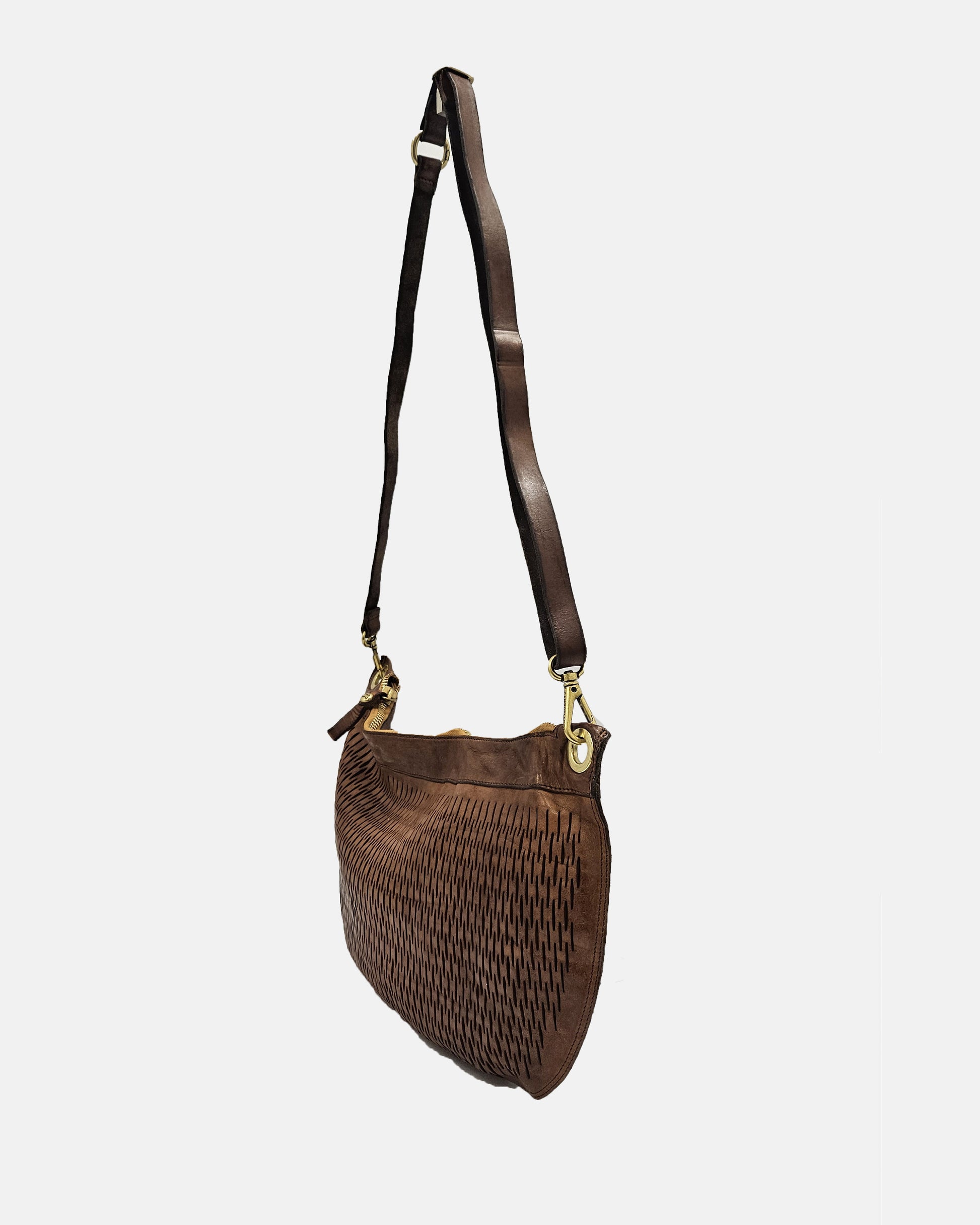 Bolso piel rejilla Campomaggi camel