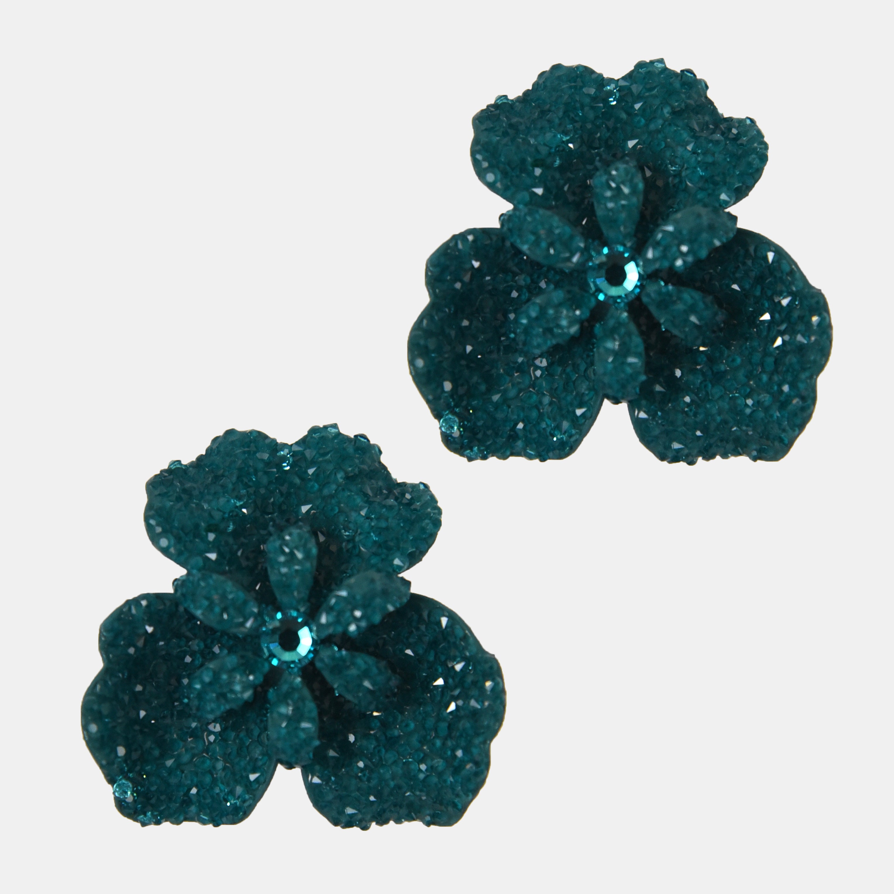 Pendientes flor orquídea verde