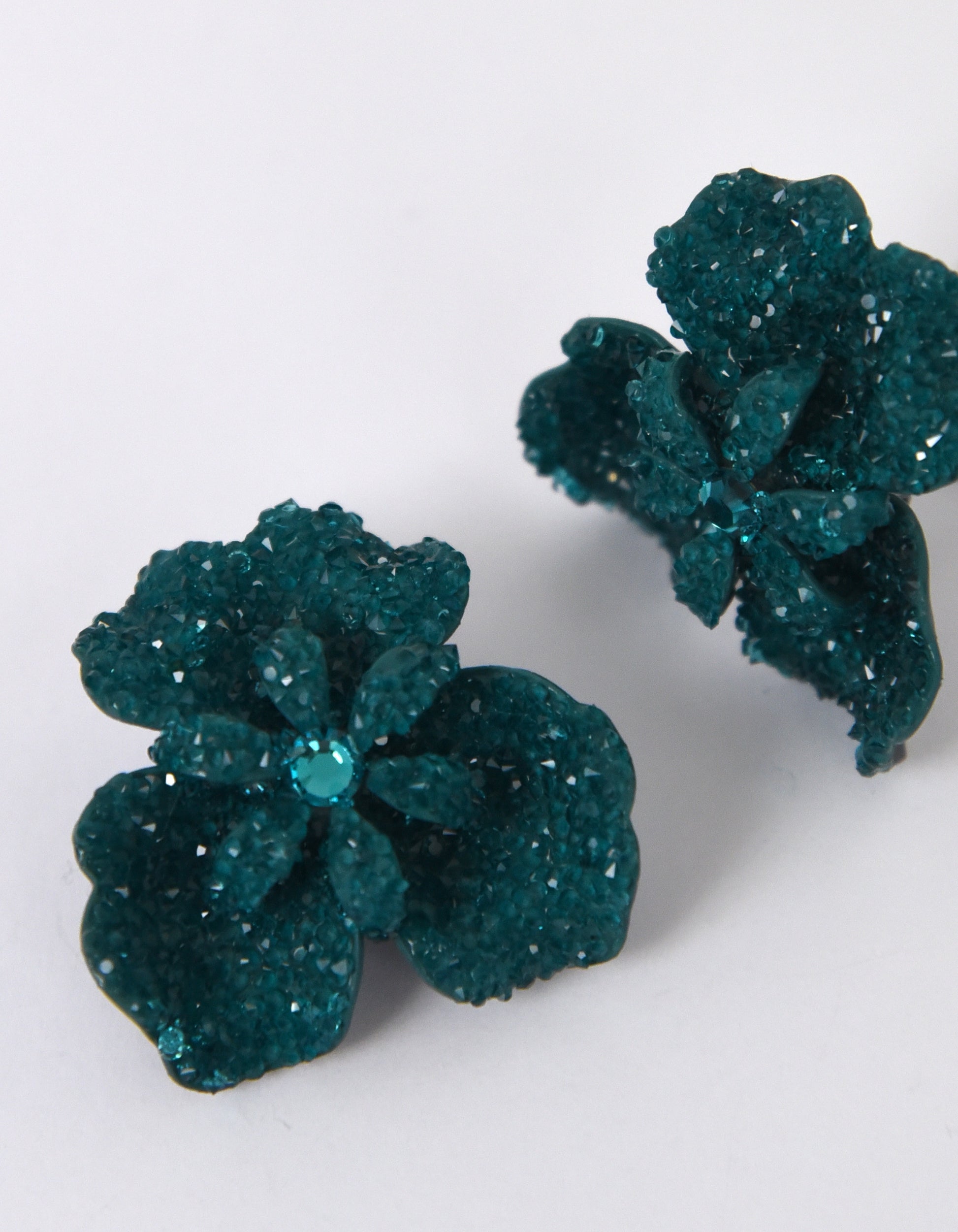 Pendientes flor orquídea verde