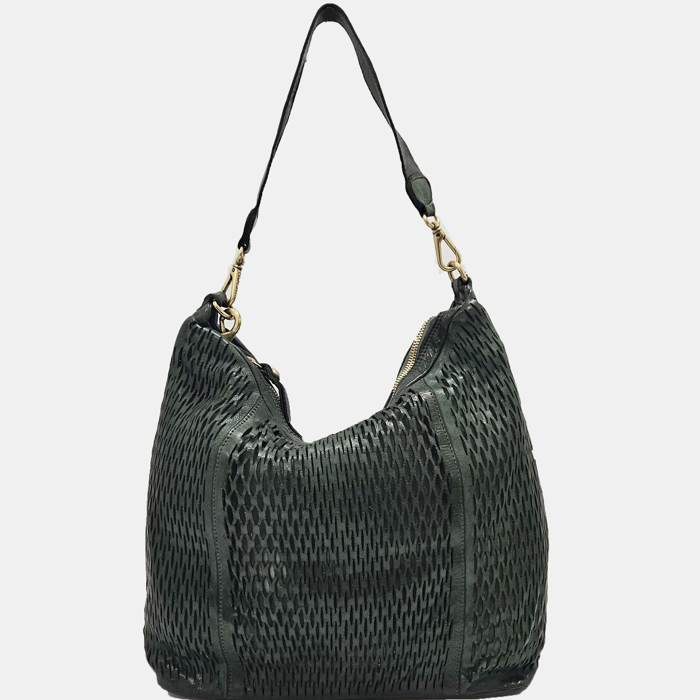 Bolso verde piel rejilla Campomaggi
