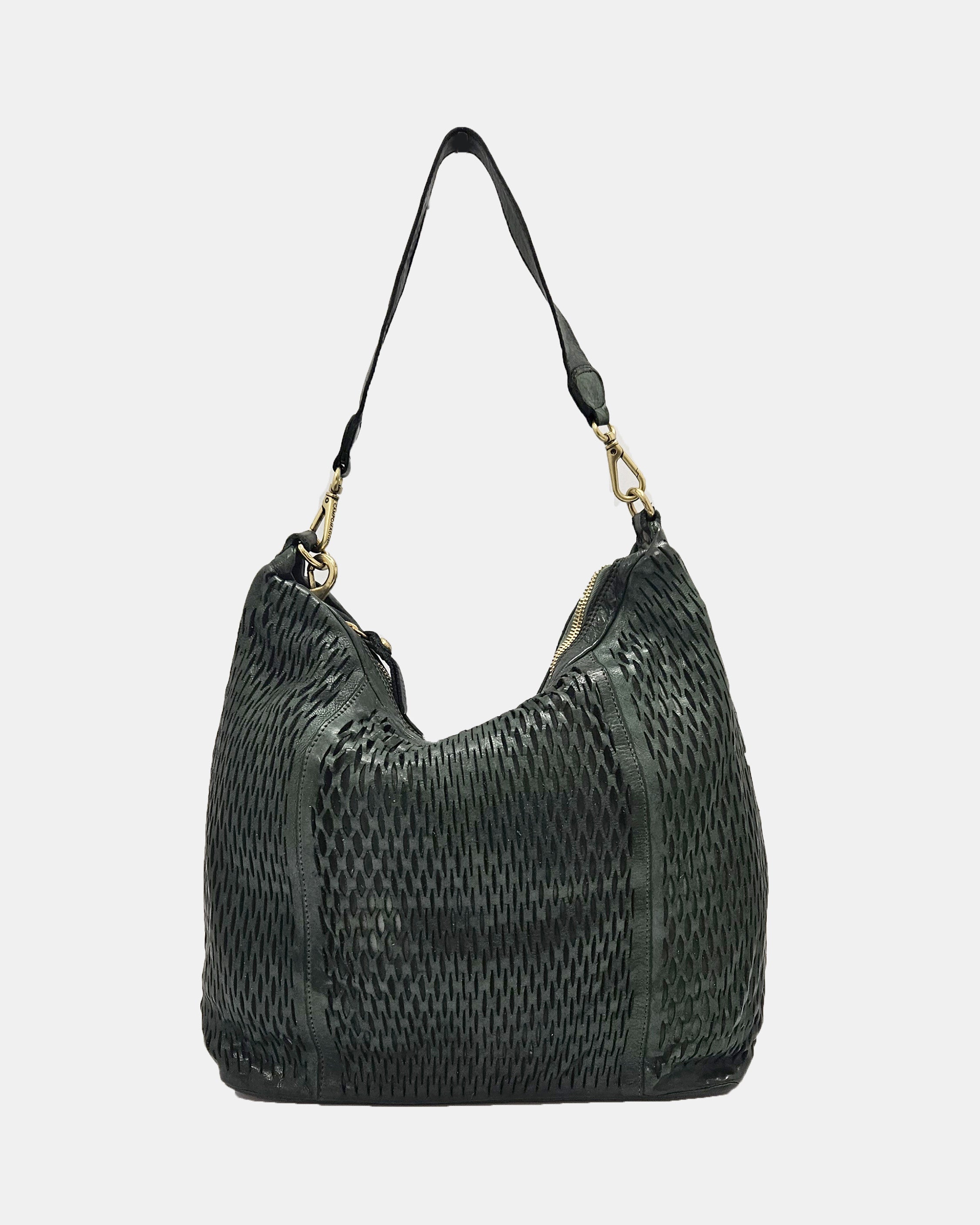Bolso verde piel rejilla Campomaggi
