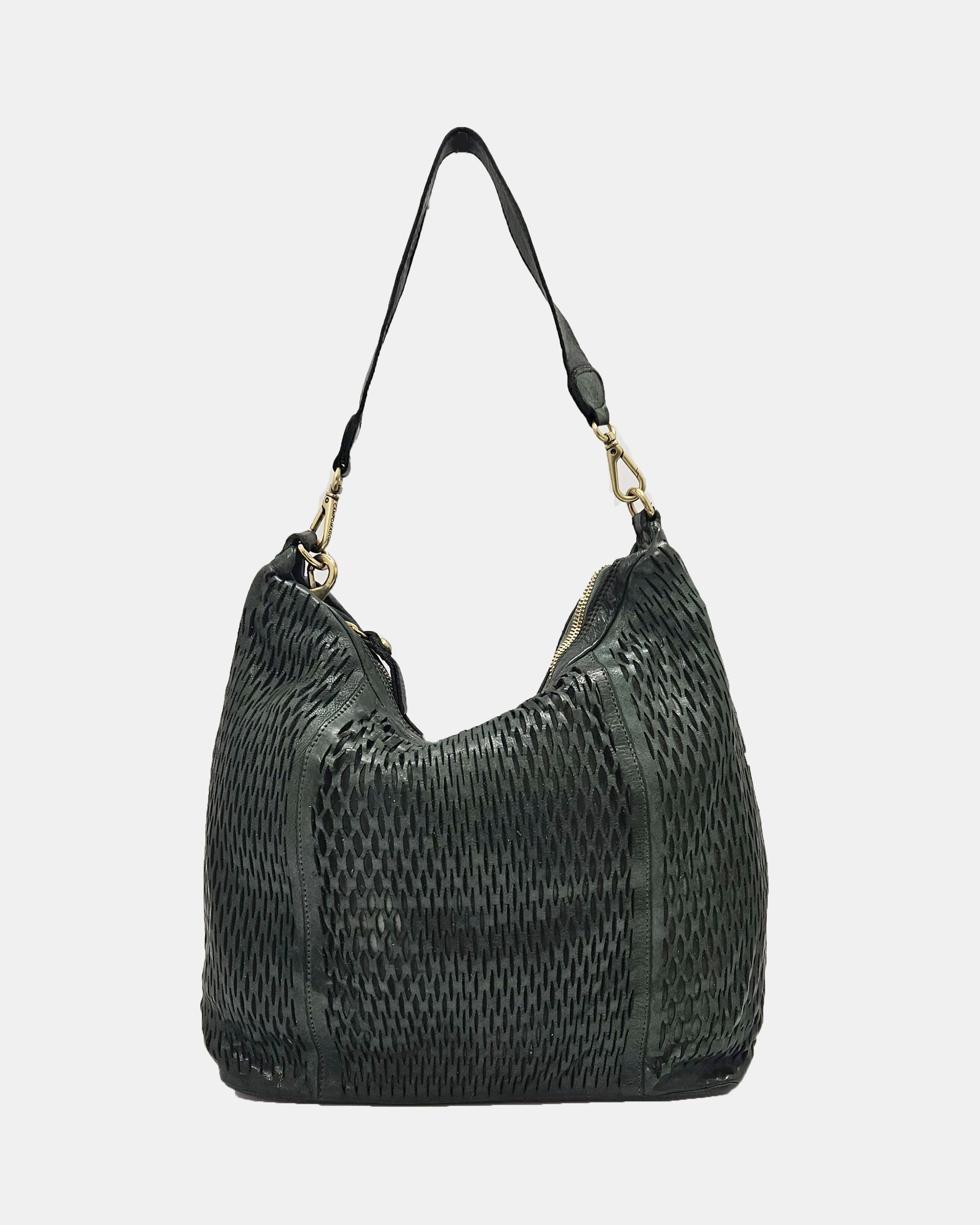 Bolso verde piel rejilla Campomaggi