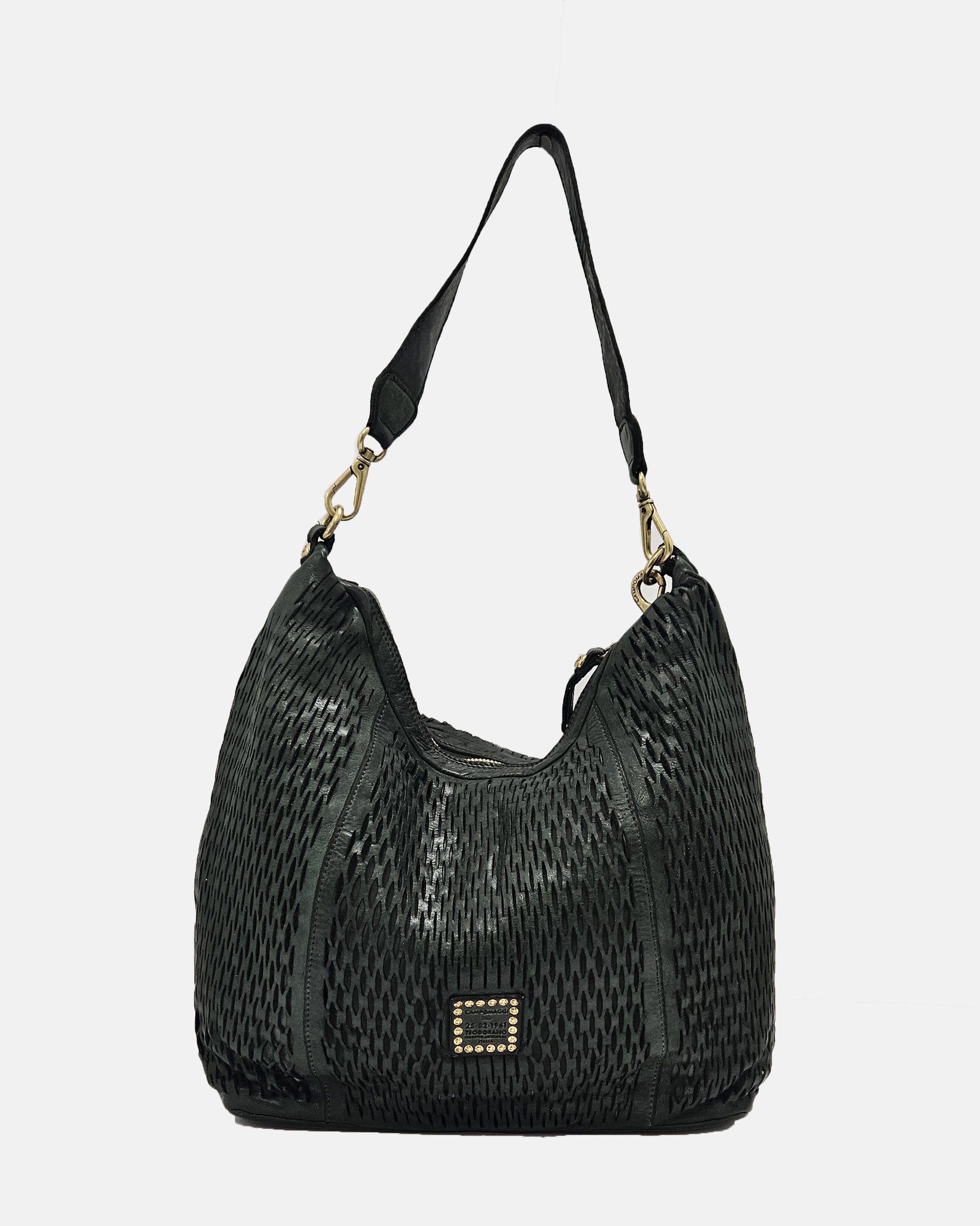 Bolso verde piel rejilla Campomaggi