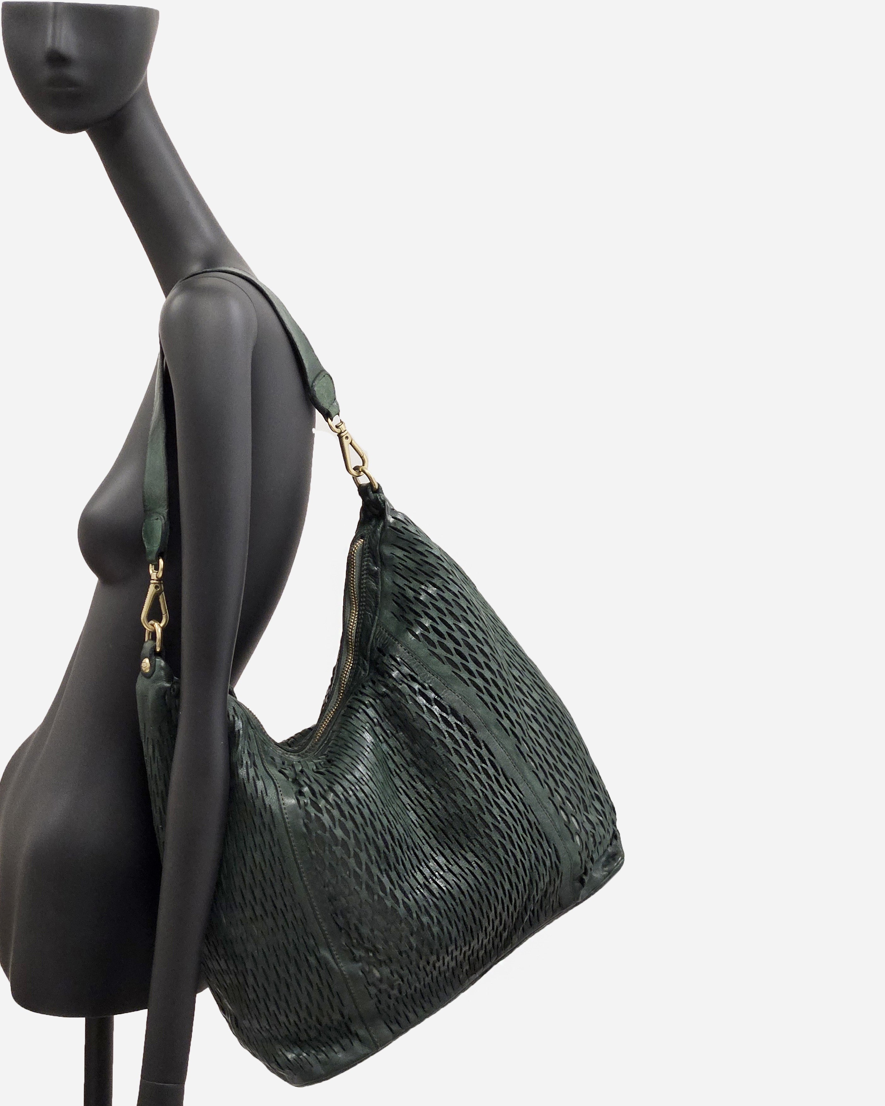 Bolso verde piel rejilla Campomaggi