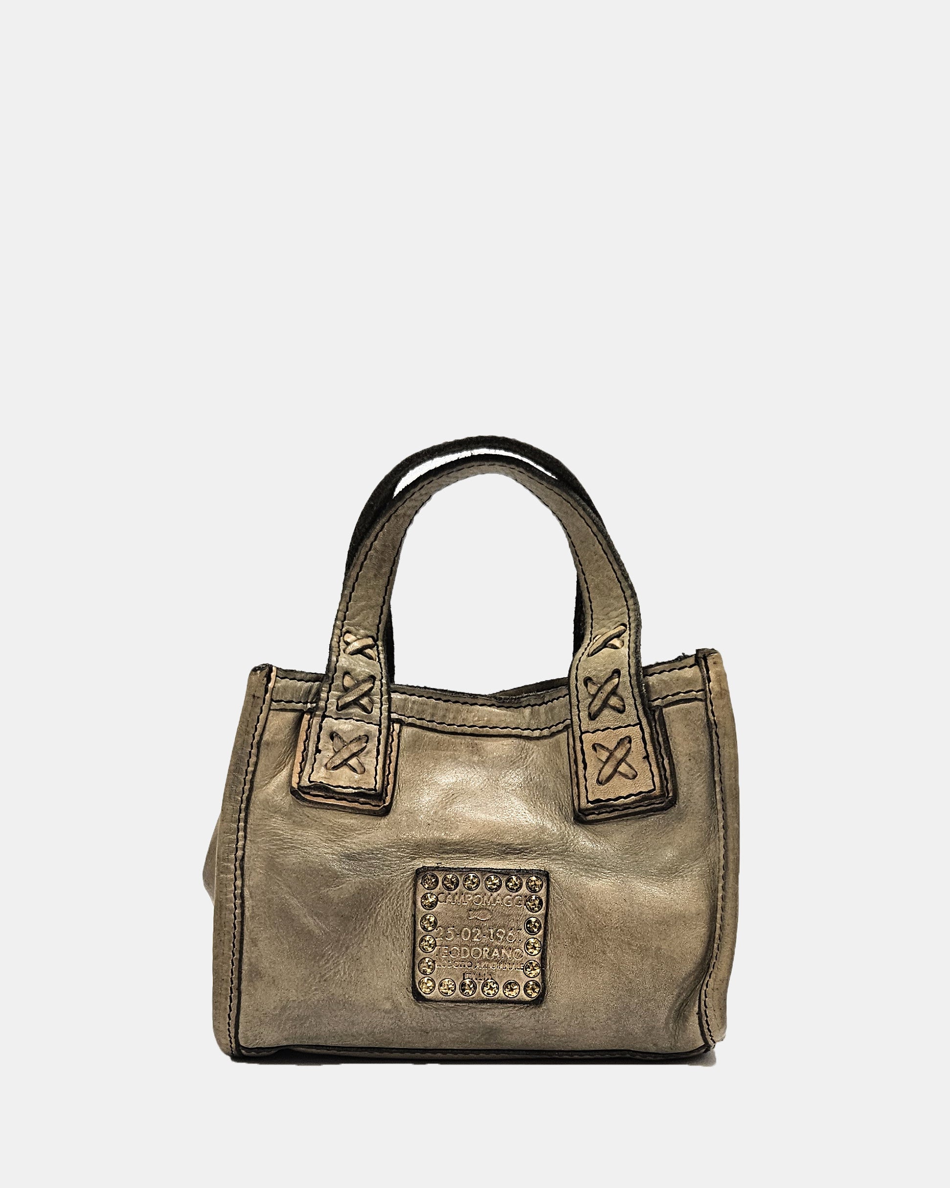 Bandolera piel trenzada topo Campomaggi Edera