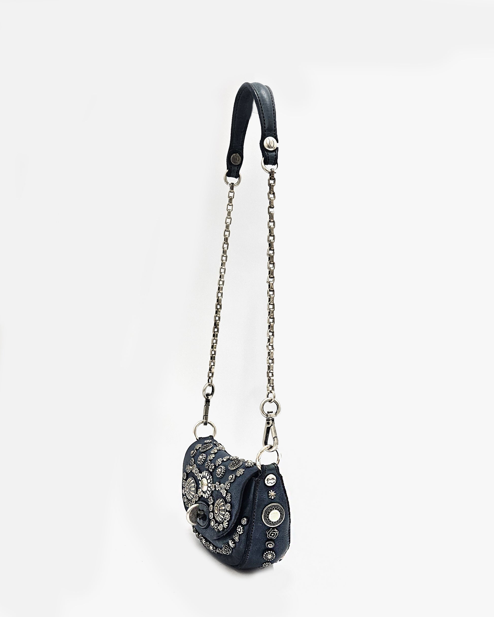 Bandolera piel azul Diamante Campomaggi