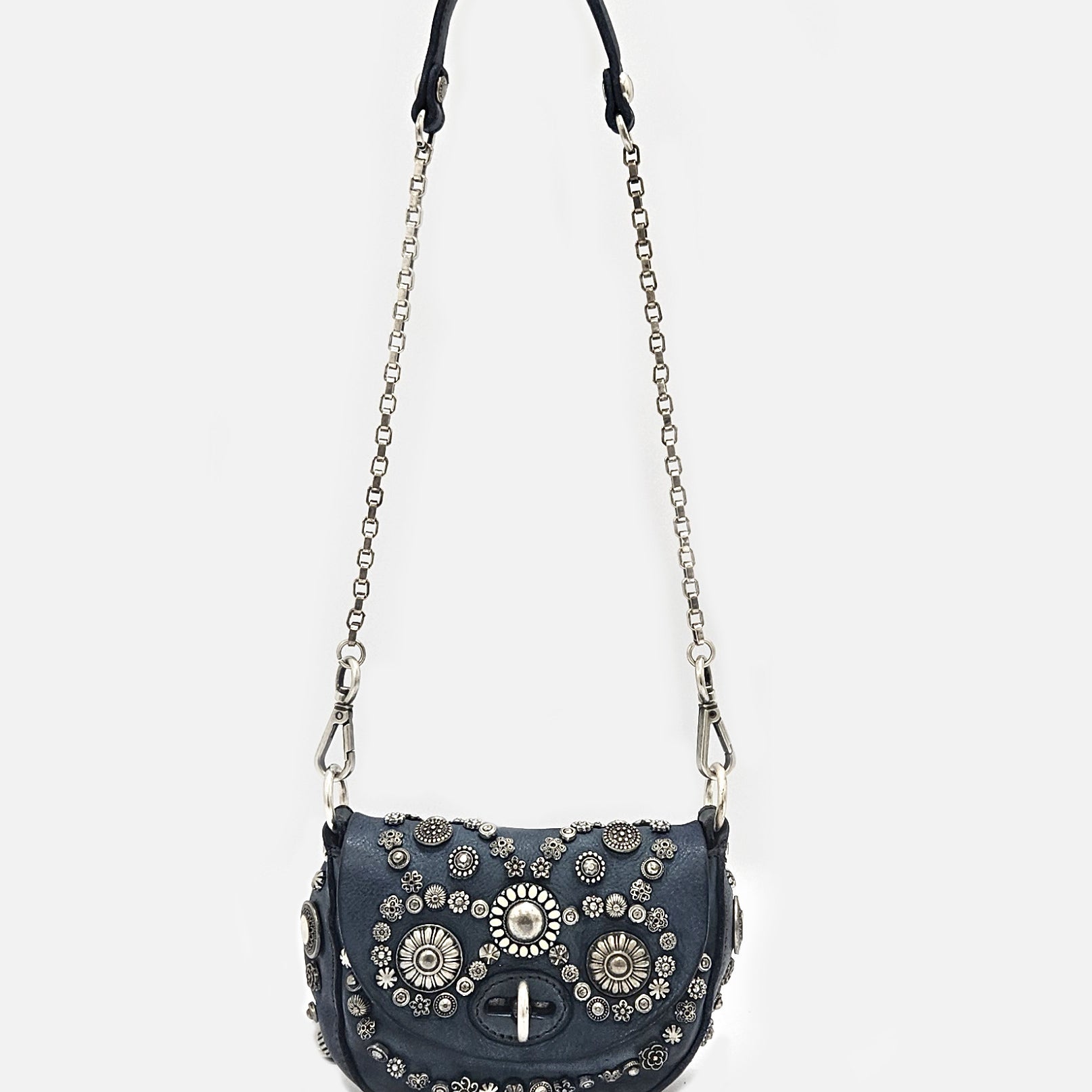 Bandolera piel azul Diamante Campomaggi