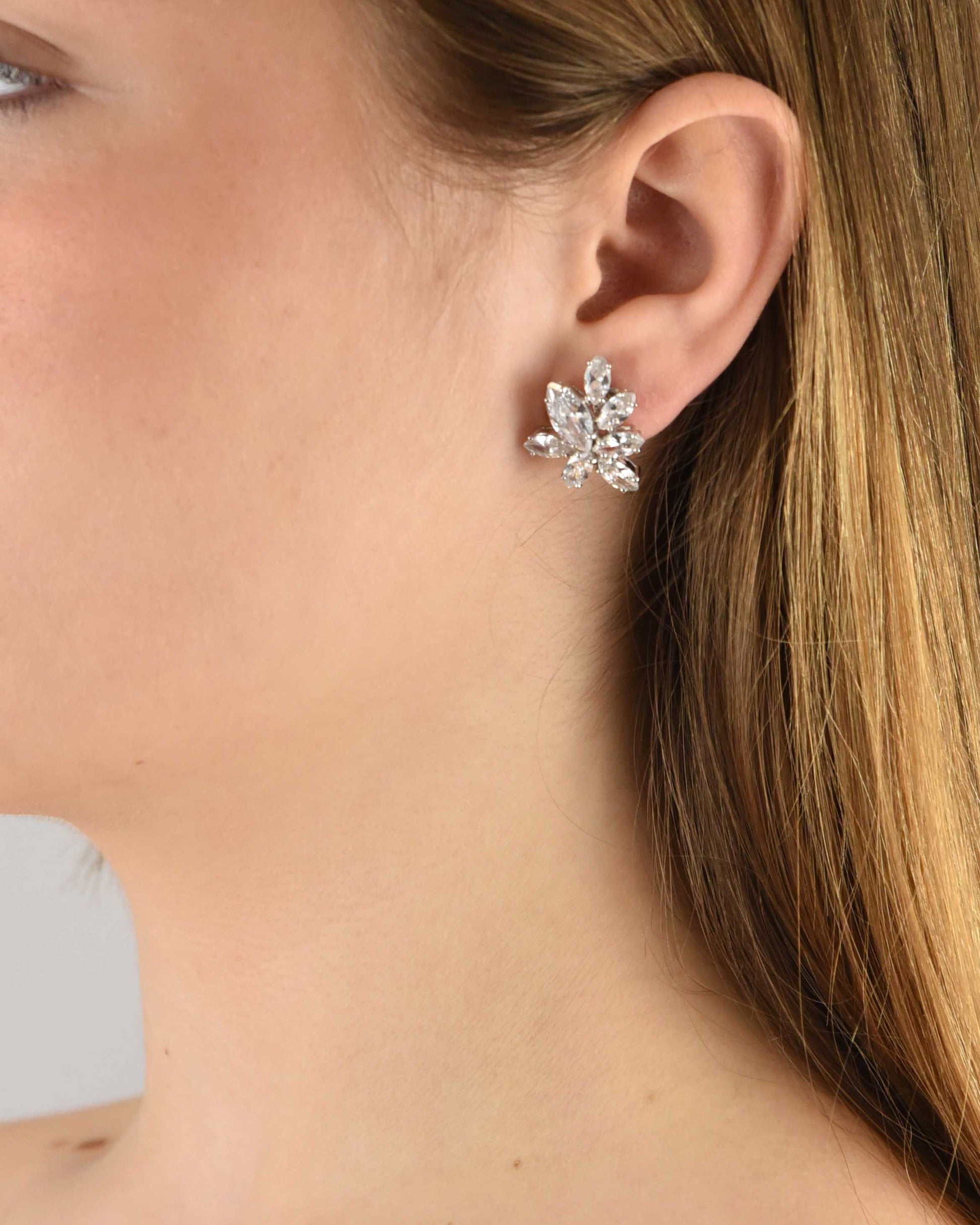 Pendientes Algae en plata y zirconita