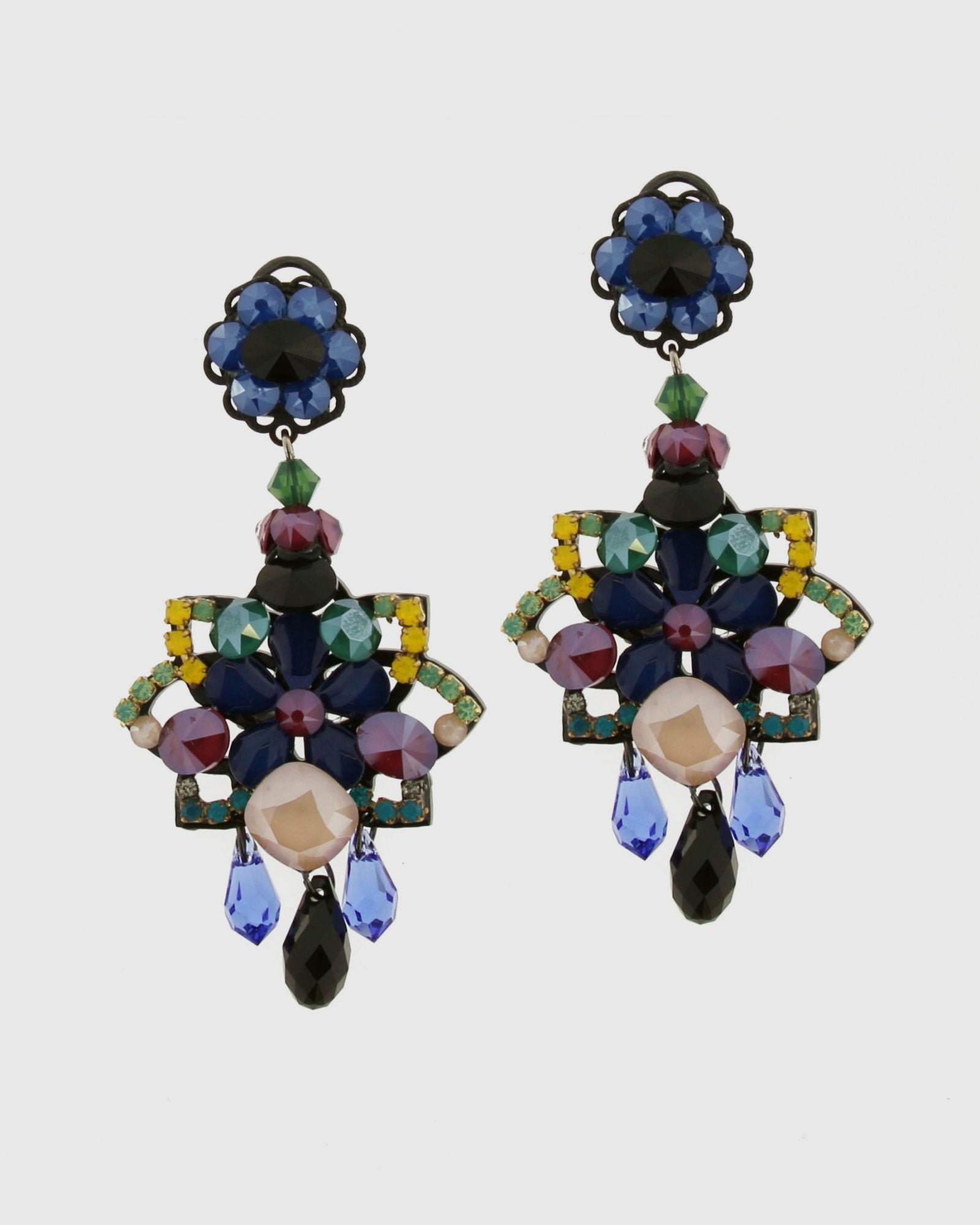 Pendientes láquer flor azul