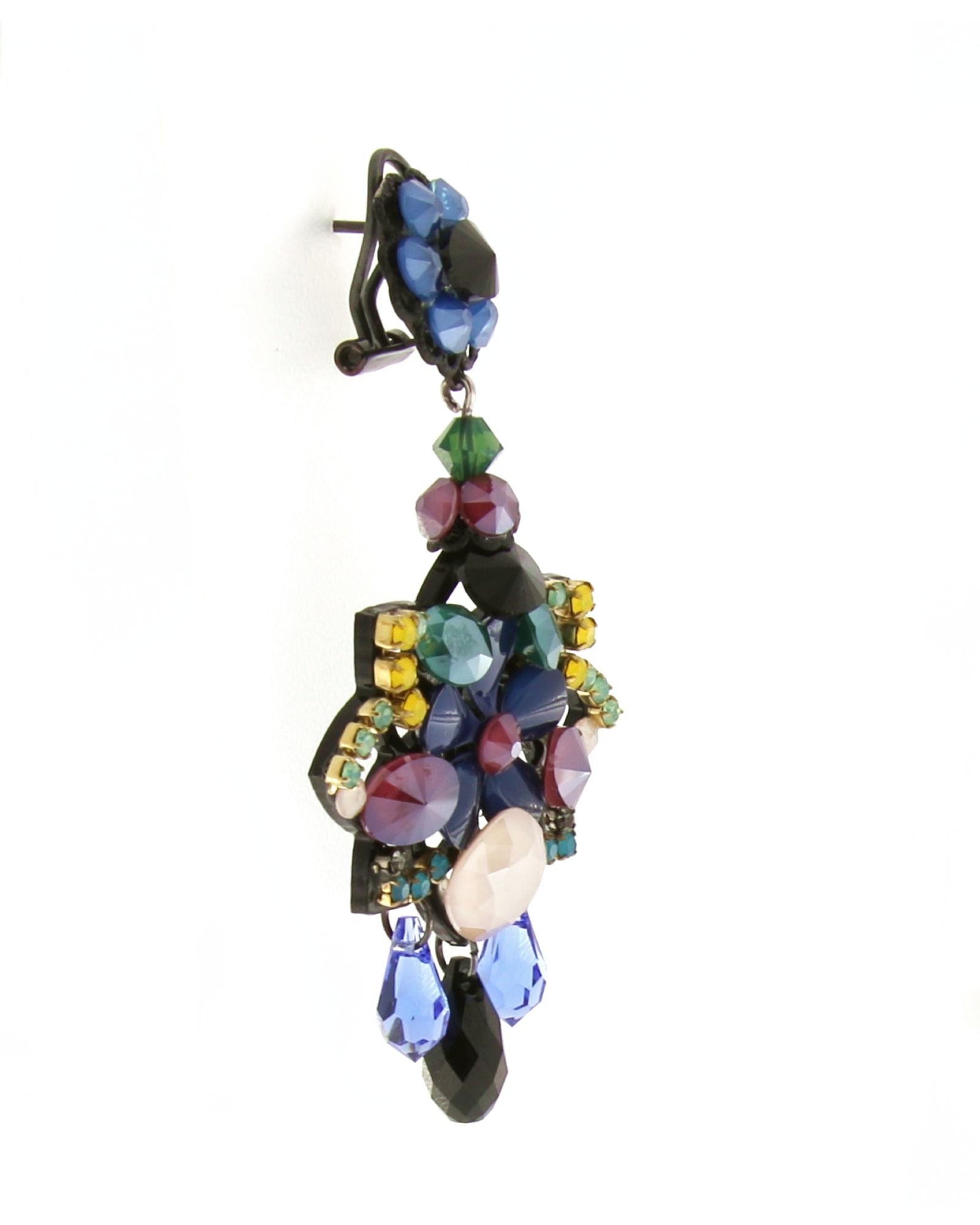 Pendientes láquer flor azul